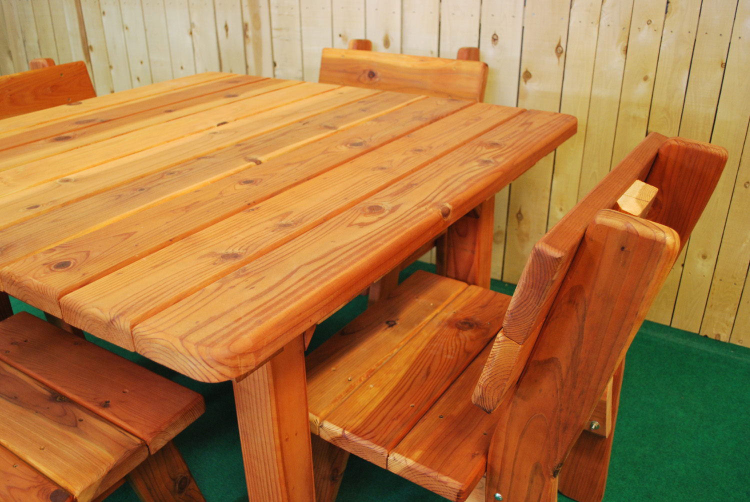 48" redwood square picnic table