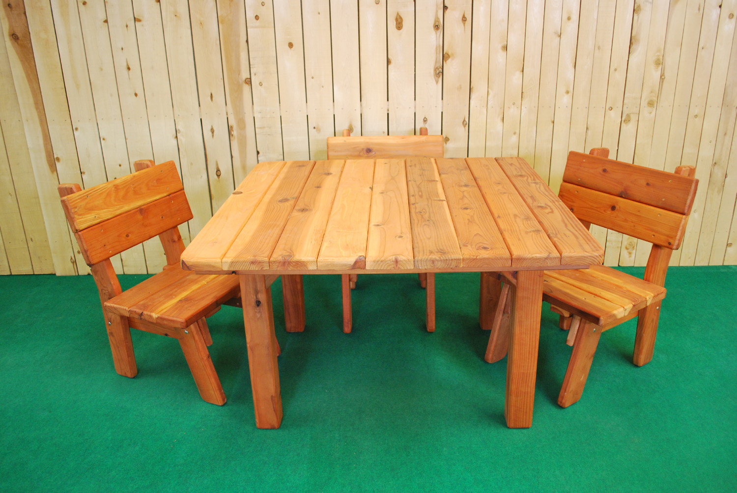 48" redwood square picnic table