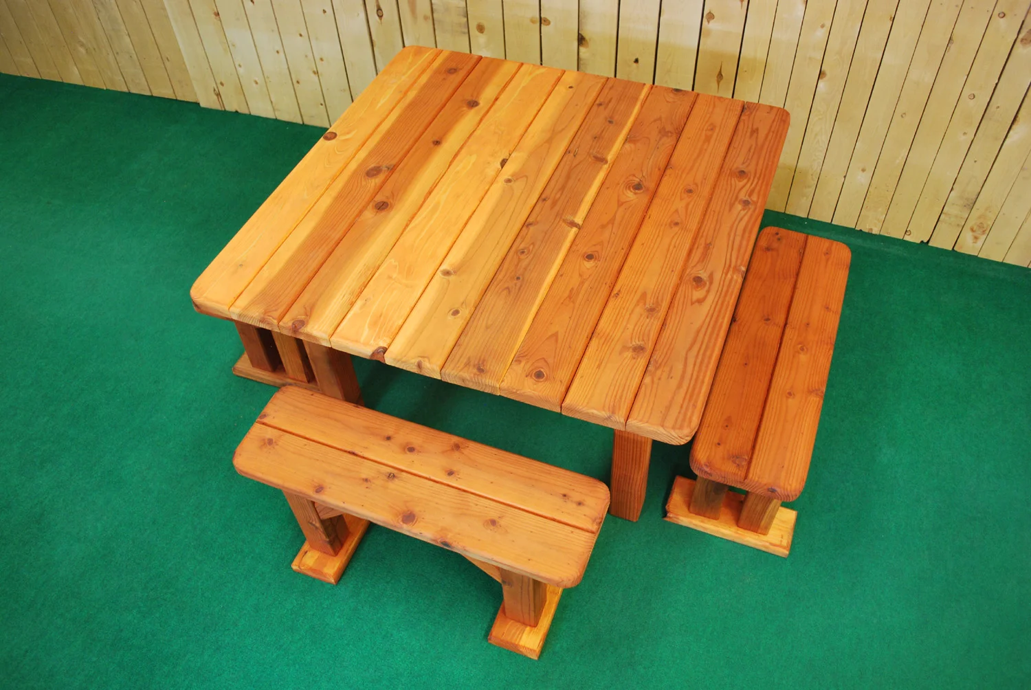 48" redwood square picnic table