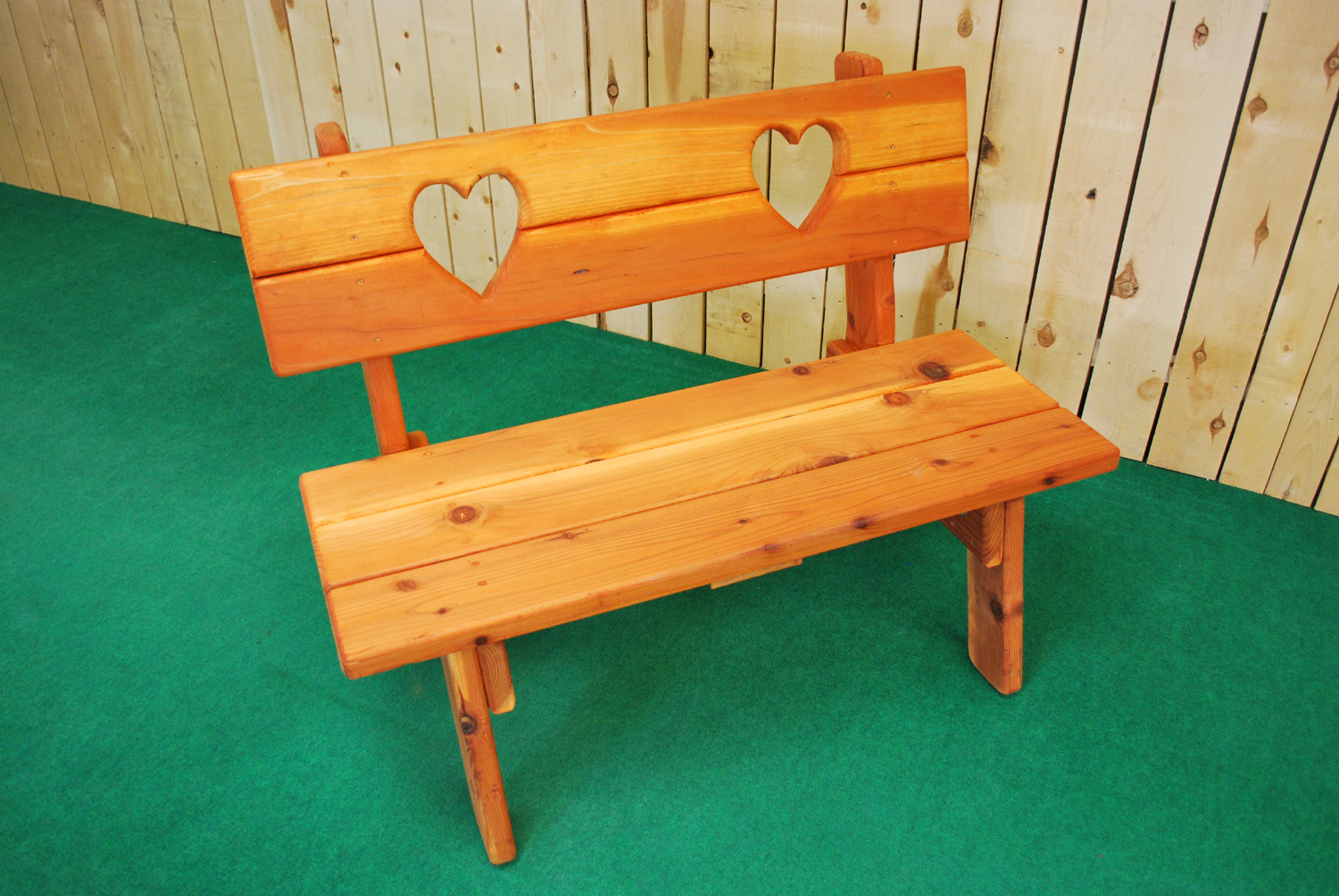 redwood heart bench
