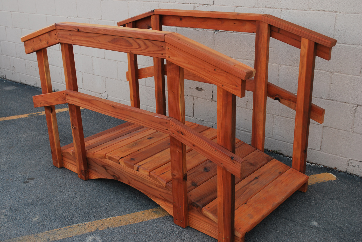 6' redwood bridge w/ 36" handrail