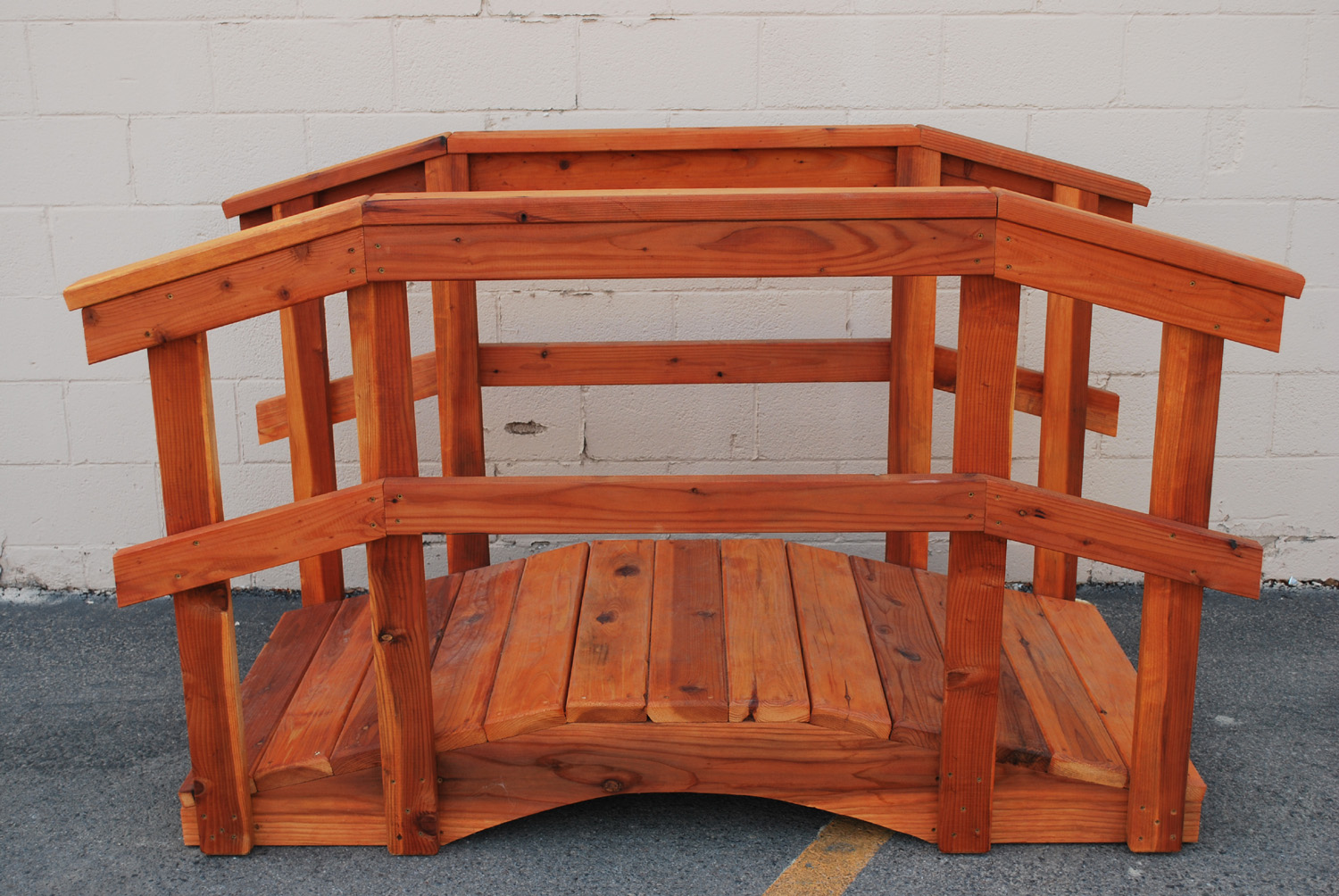 6' redwood bridge w/ 36" handrail