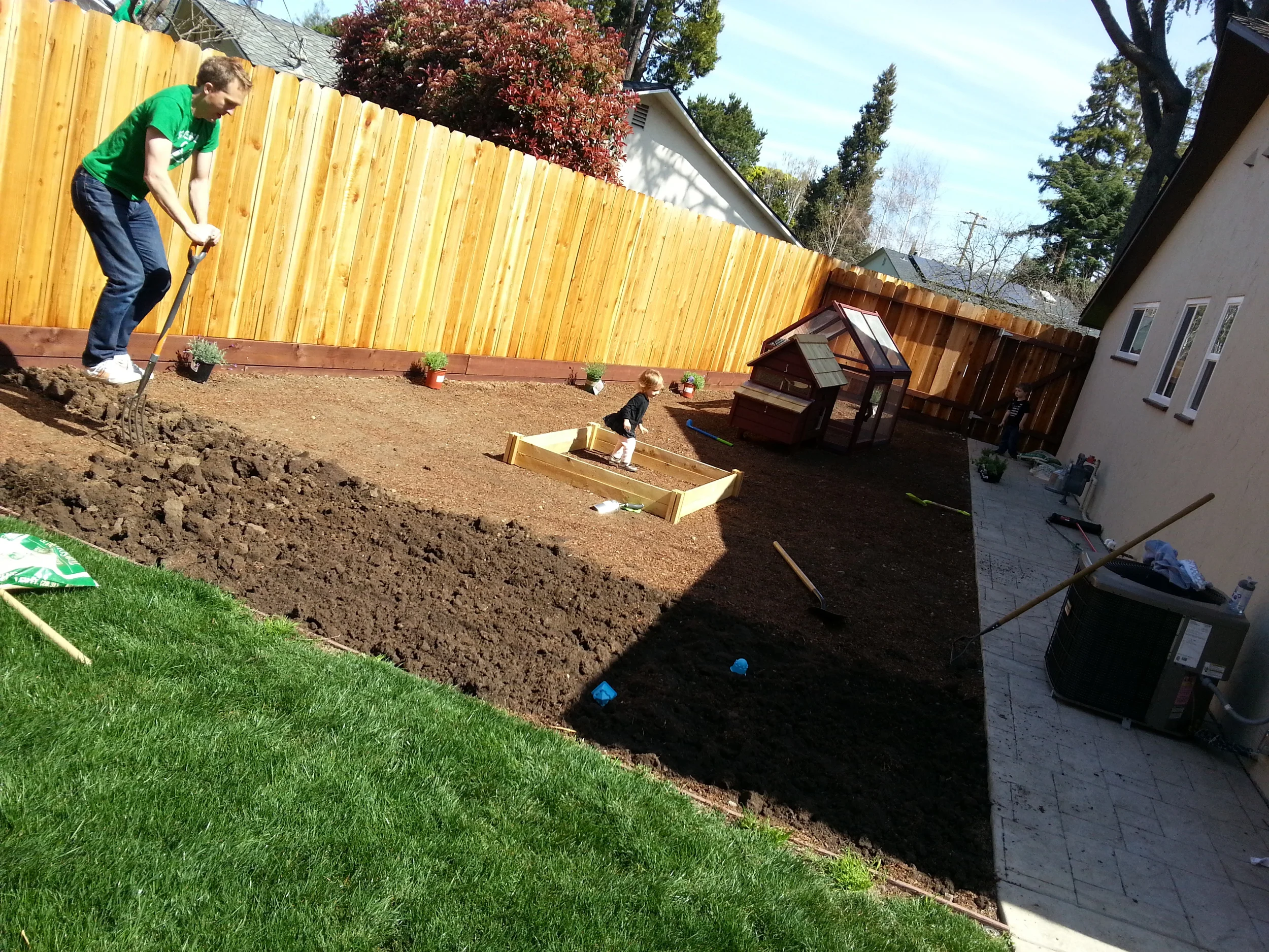 It was a lot of work, but luckily men love shoveling dirt... 
