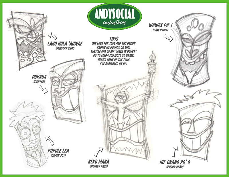 Study Sheets: Tikis & Such — Andysocial Industries