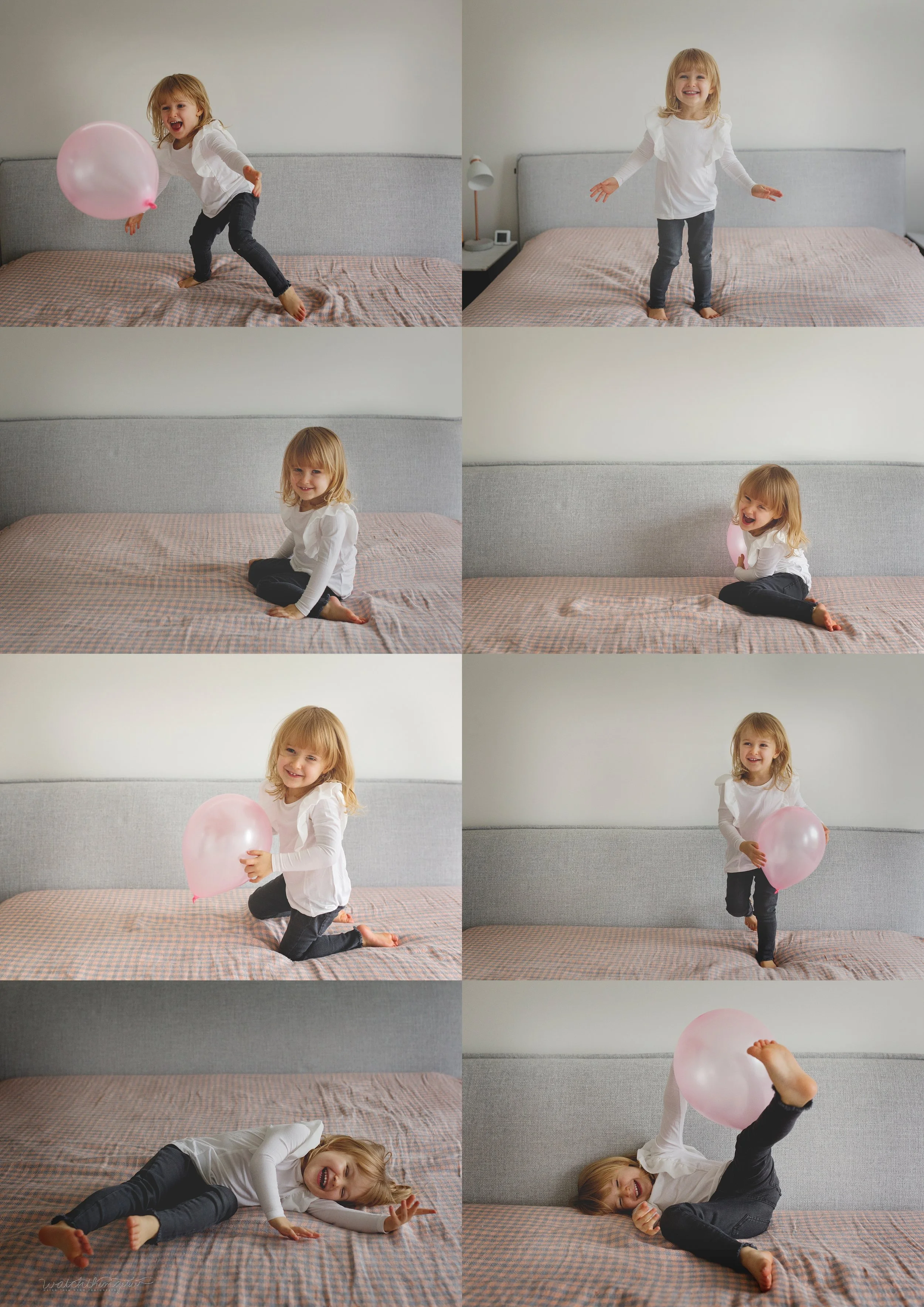 Little girl playing with her balloon!
