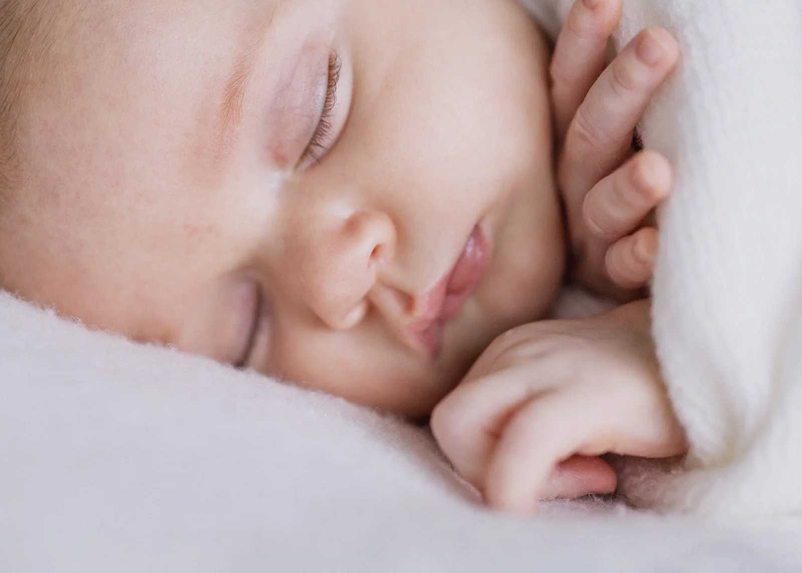 Sleeping 2 month old baby girl