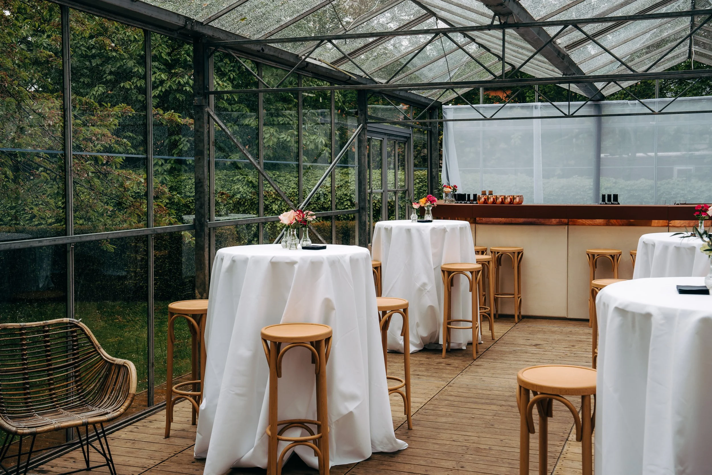 inkleding van serre als eventlocatie