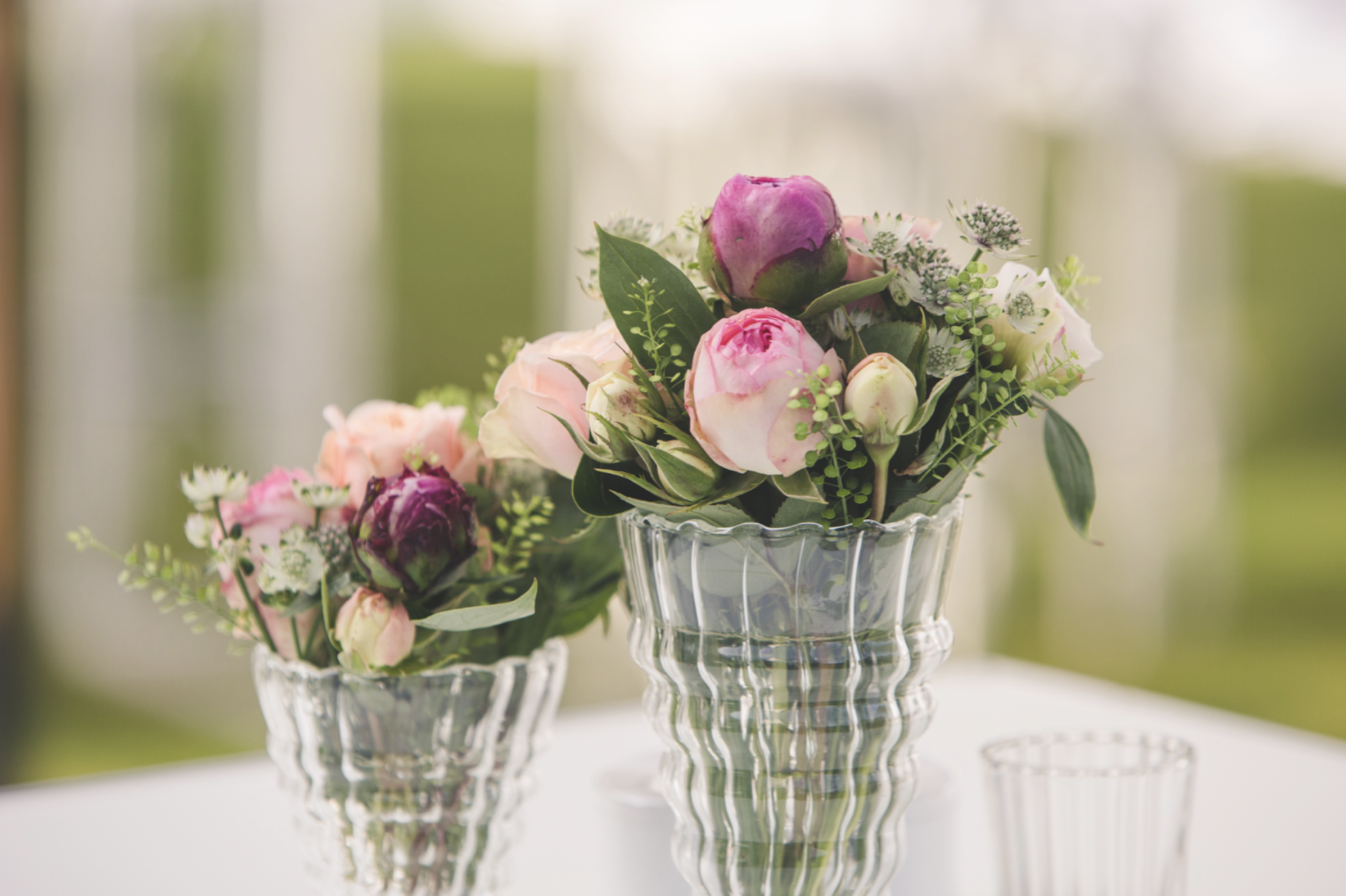 roze bloemen in vaas