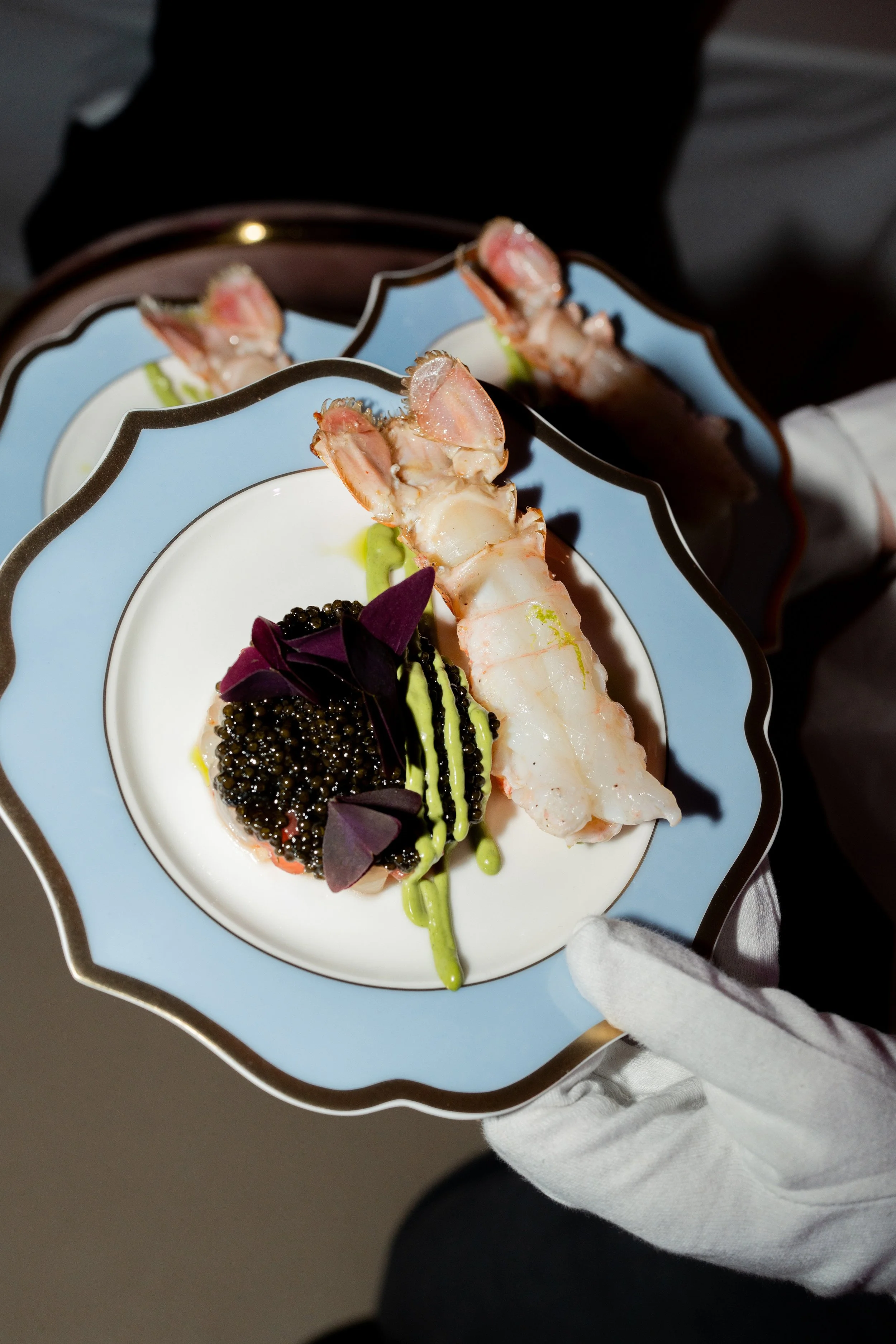 detail van eten op een high-end themafeest