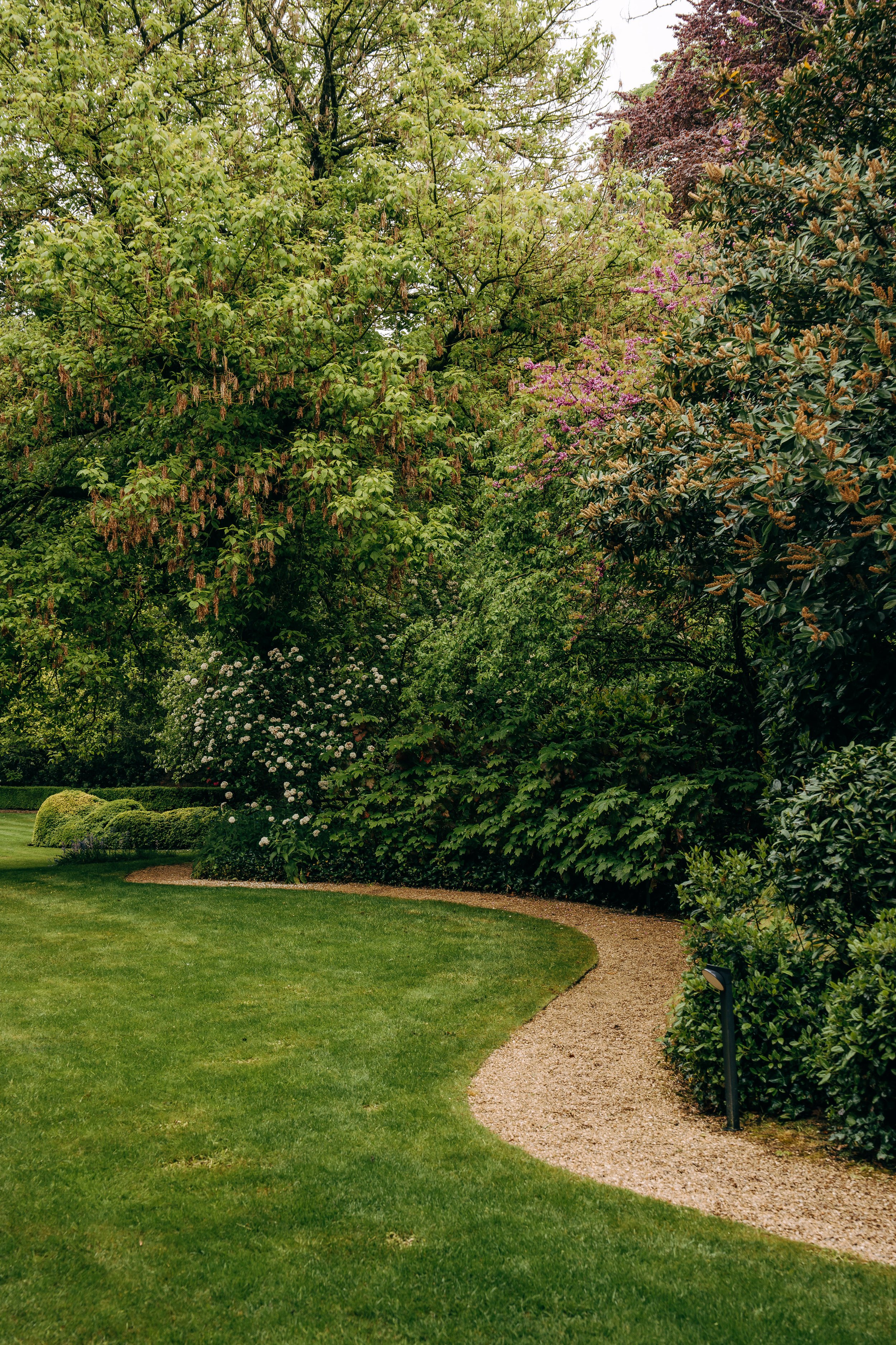 tuinpad bij serre in de natuur