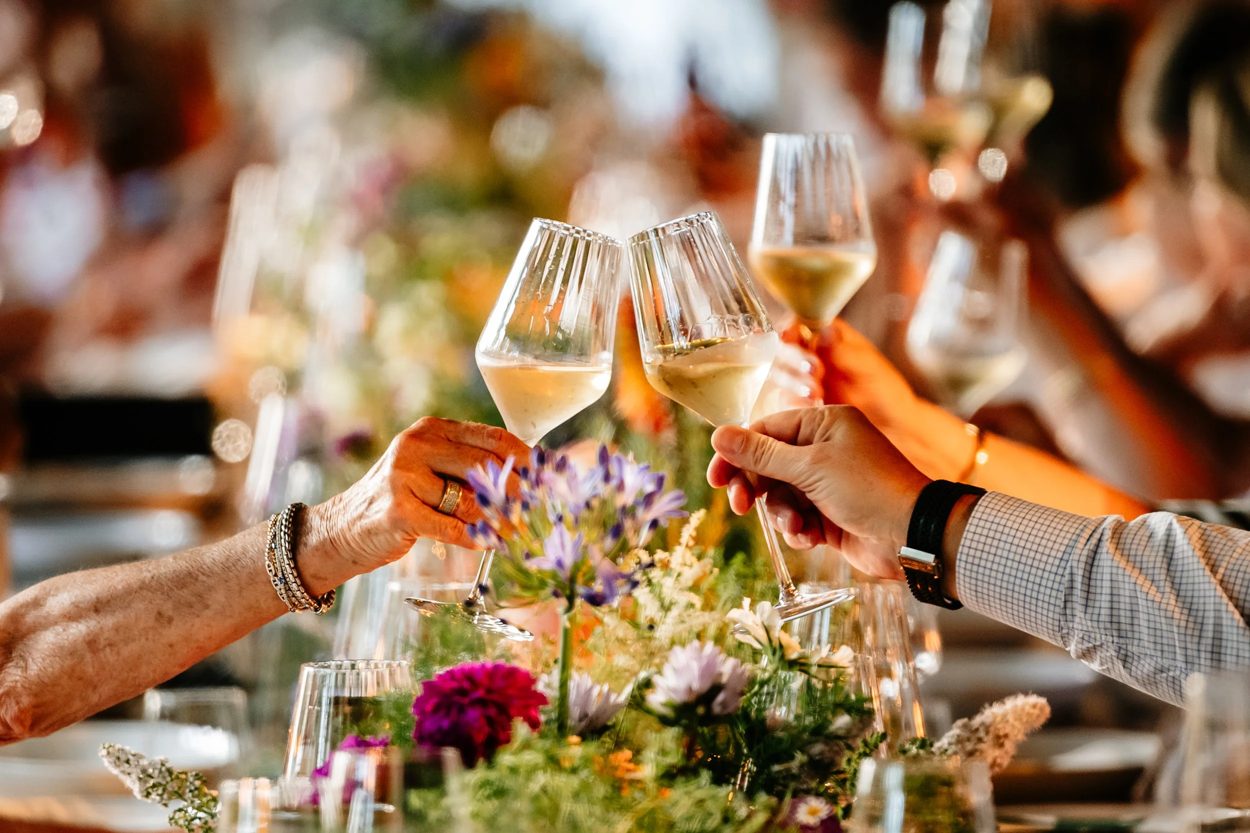 toastmoment tijdens een zomers tuinfeest
