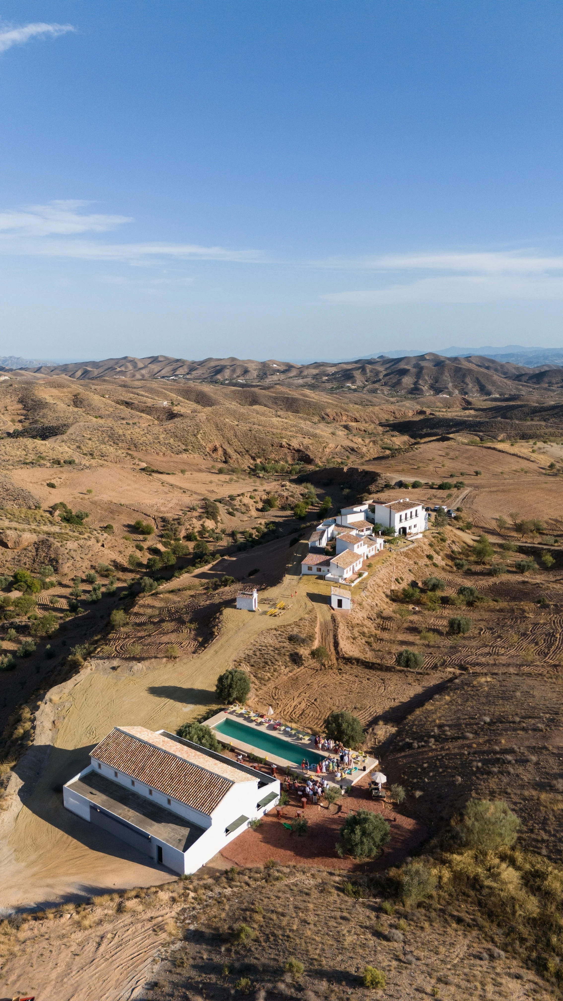 luchtfoto van trouwlocatie in spanje