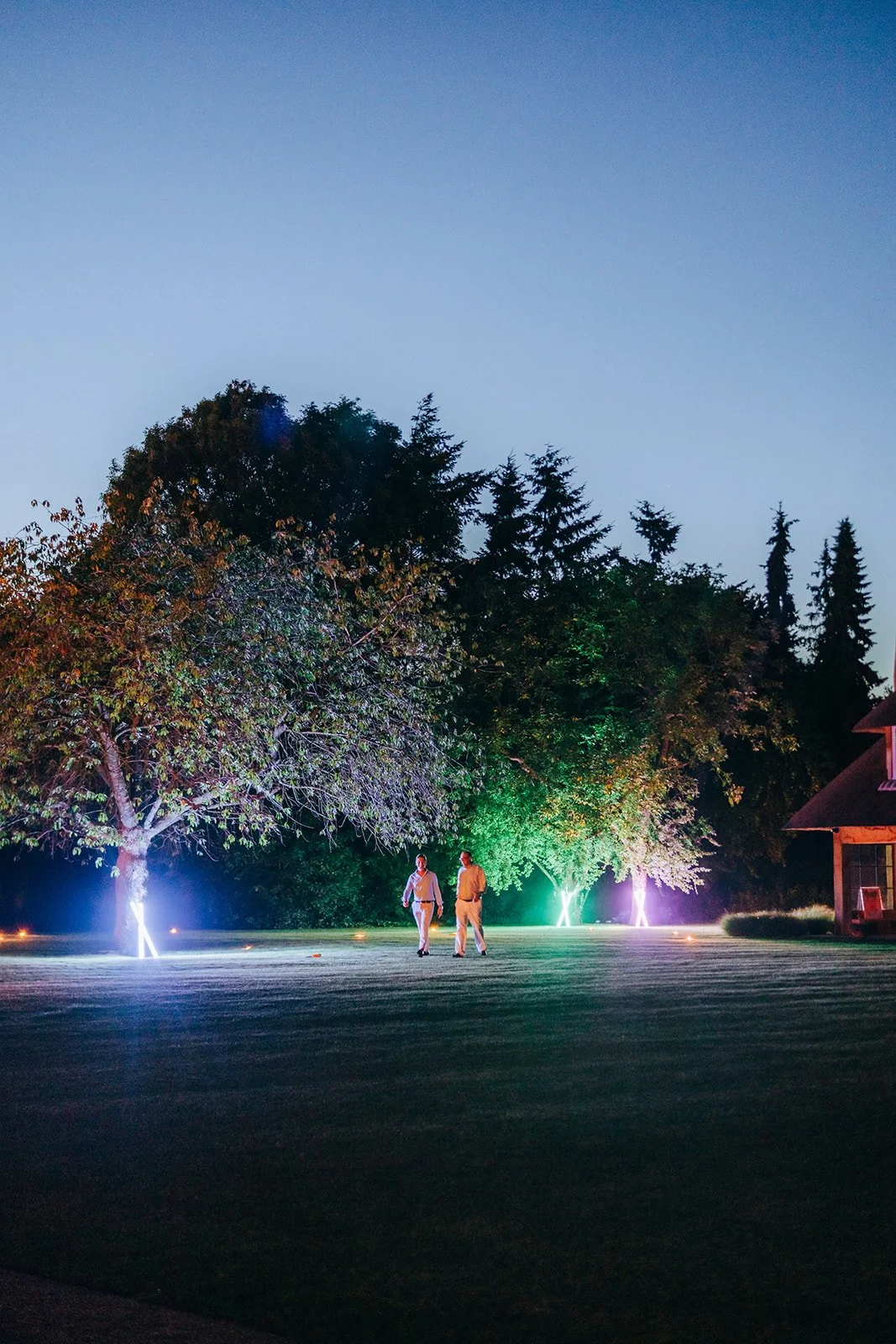 Buiten sfeer met warme verlichting