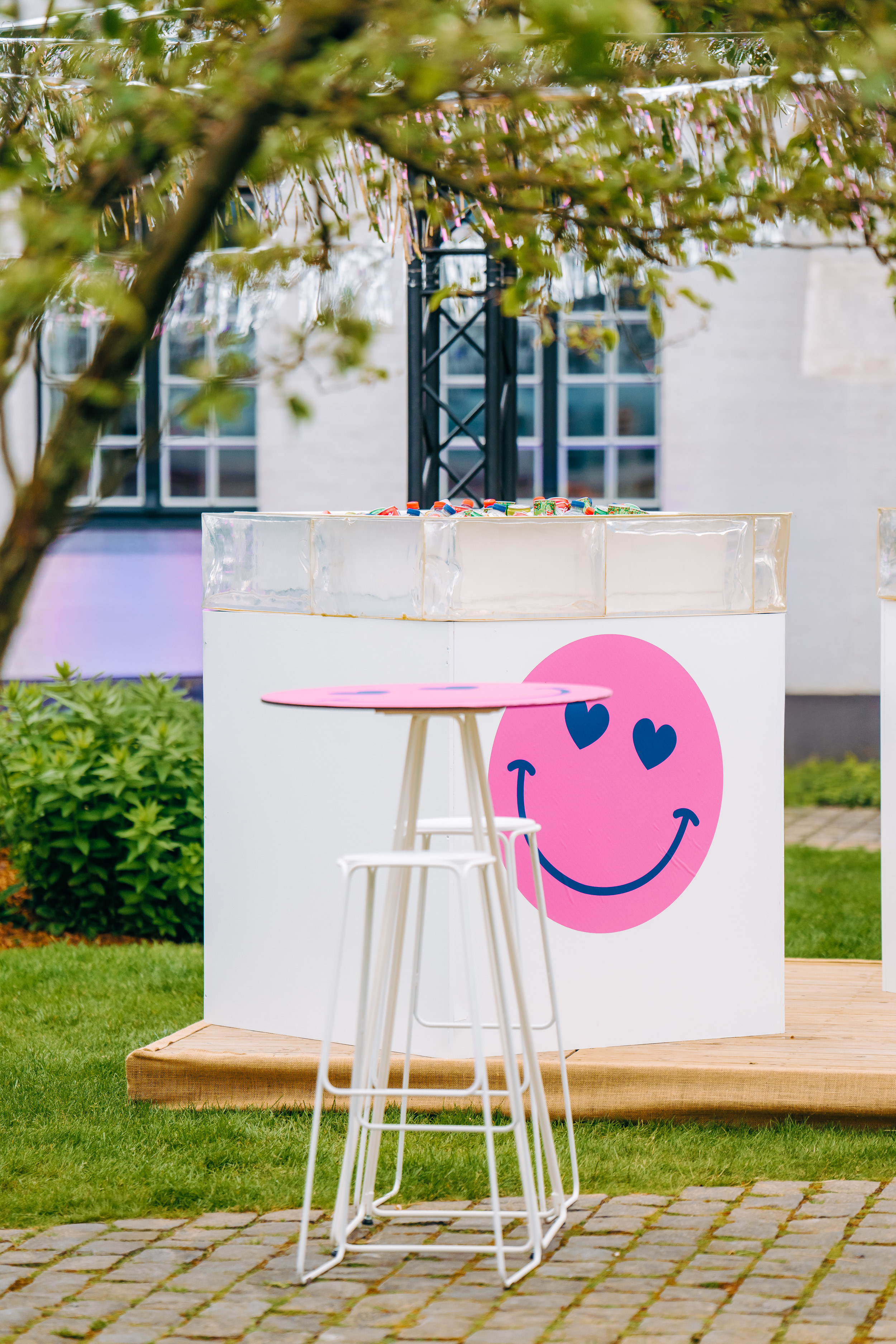 detail van decoratie outdoor mini-festival