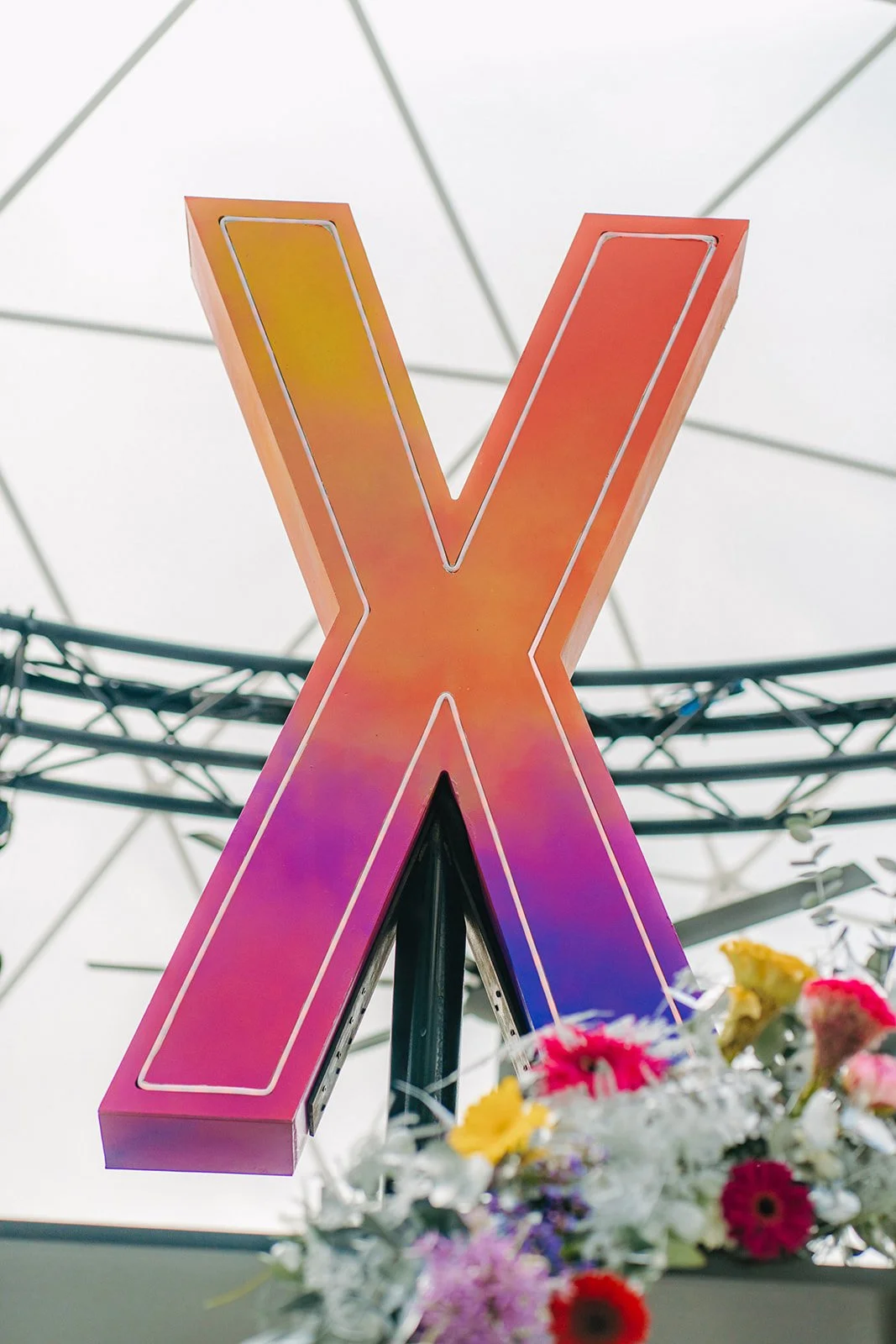 close-up van decoratie voor mini-festival