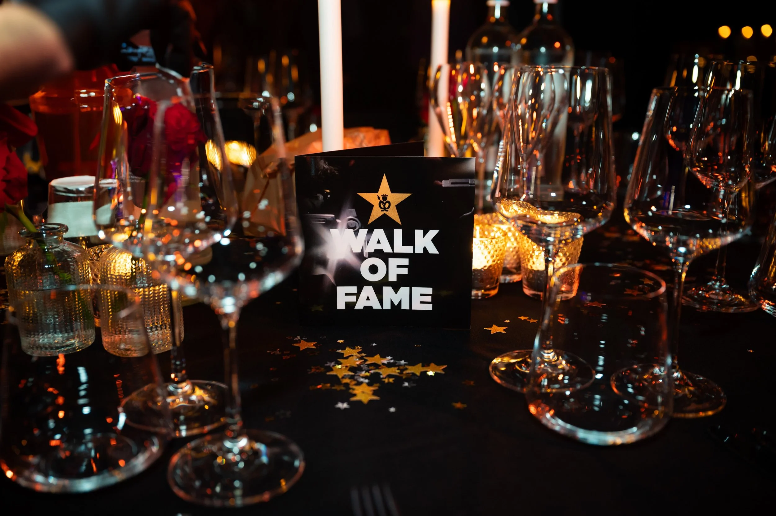 decoratie op tafel in thema walk of fame