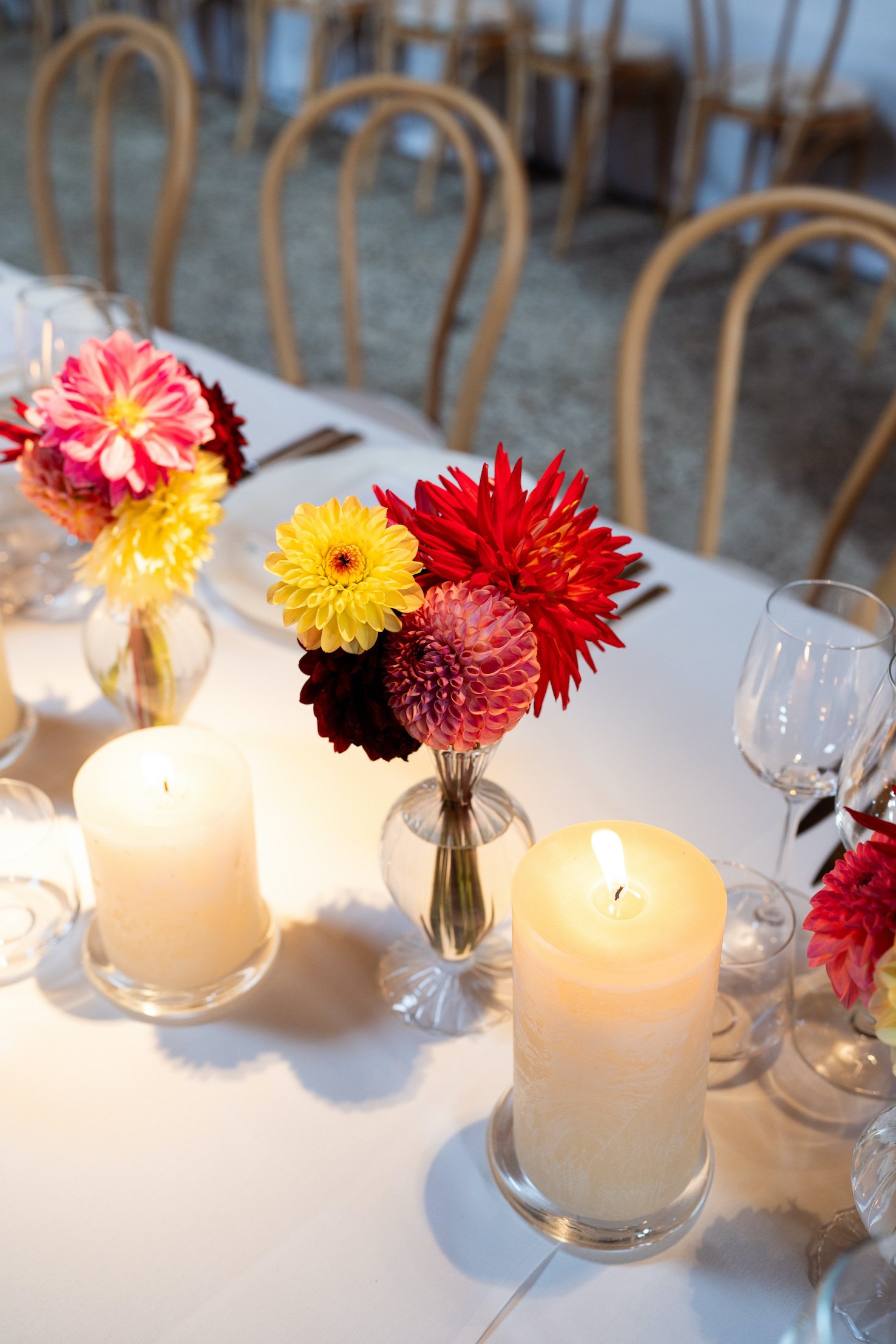 tafelsetting voor trouwfeest