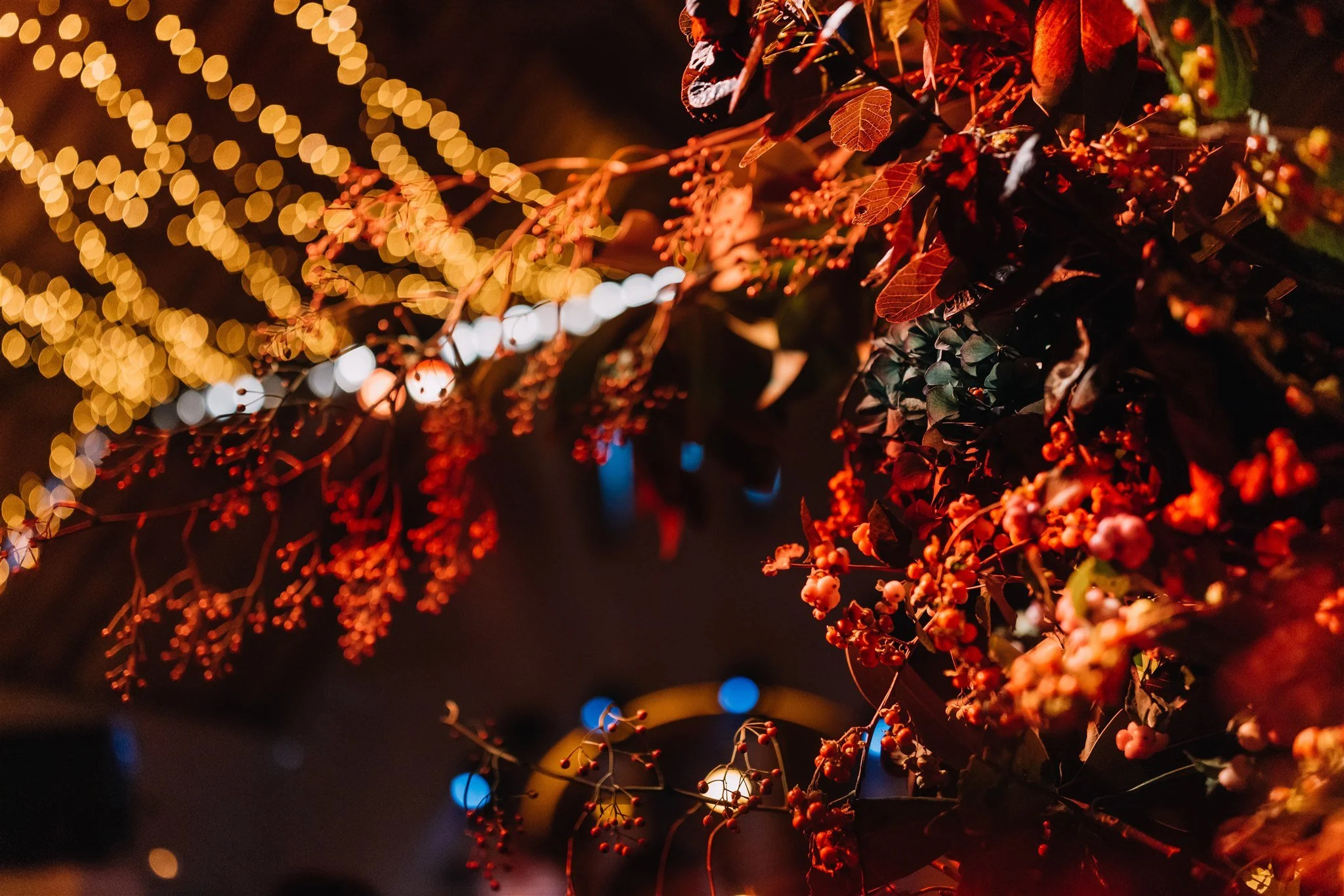 winterse bloemen als decoratie op trouw
