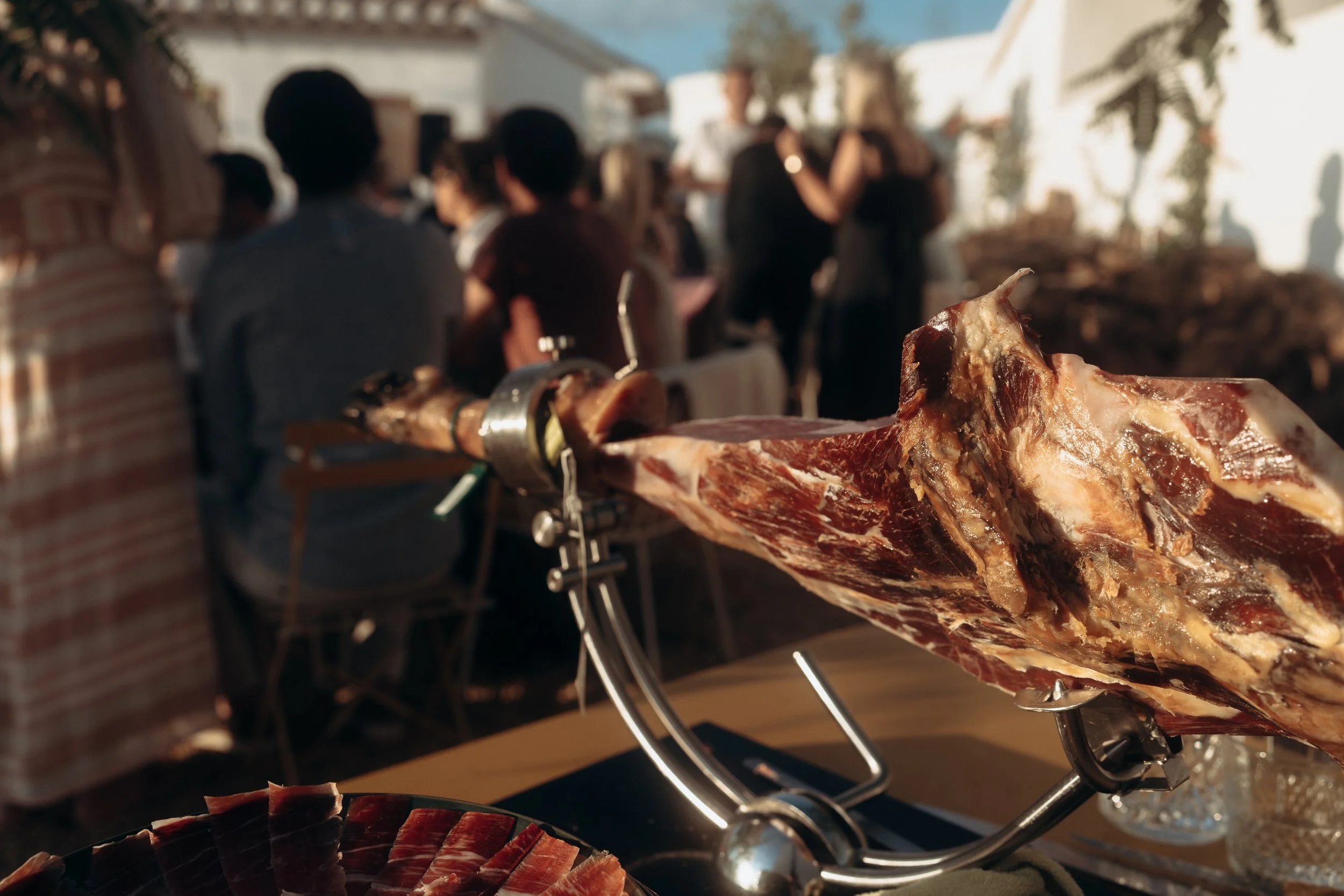 ham aan het spit als foodconcept