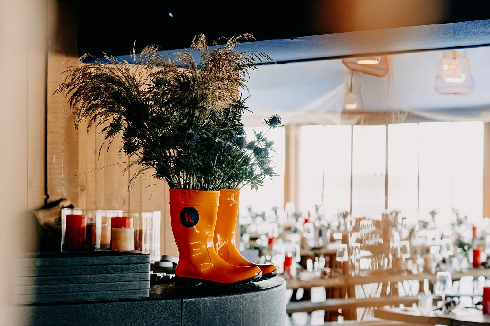 decoratie in vissersstijl tijdens event aan zee