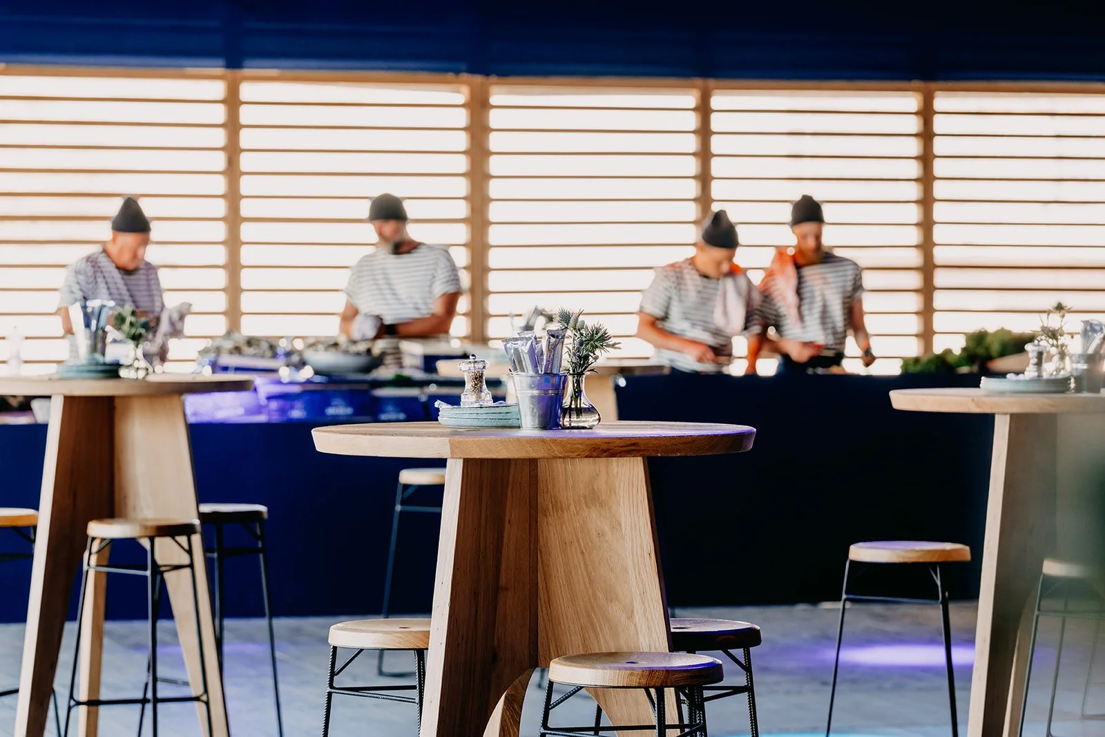 tafelopstelling voor verjaardagsfeest in vissers thema