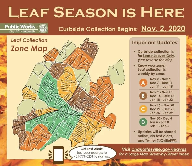  Charlottesville Leaf Collection Map and Information 2020-2021 