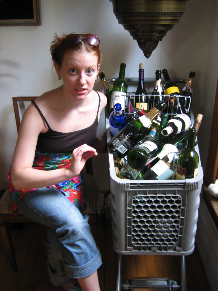 Our friend Patrick had a wicked huge collection of wine bottles.