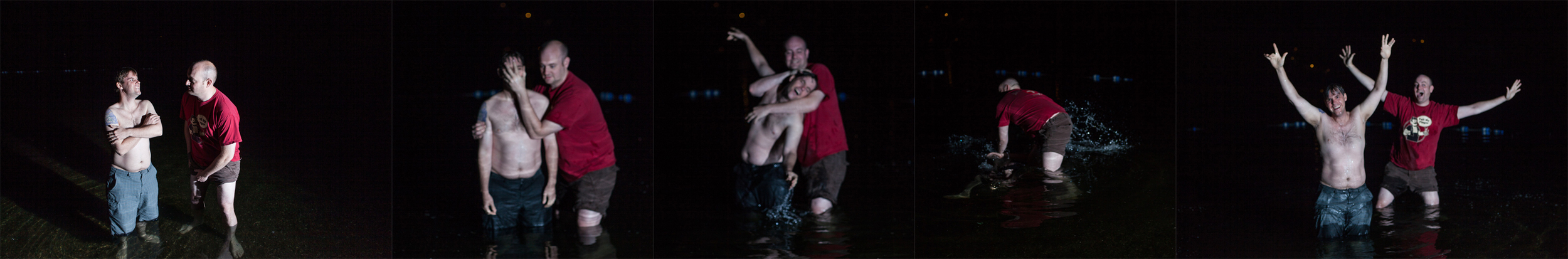 Before Mike's wedding, we dragged him down to a river and baptized him. Ray did the honors, being the minister/officiant. 