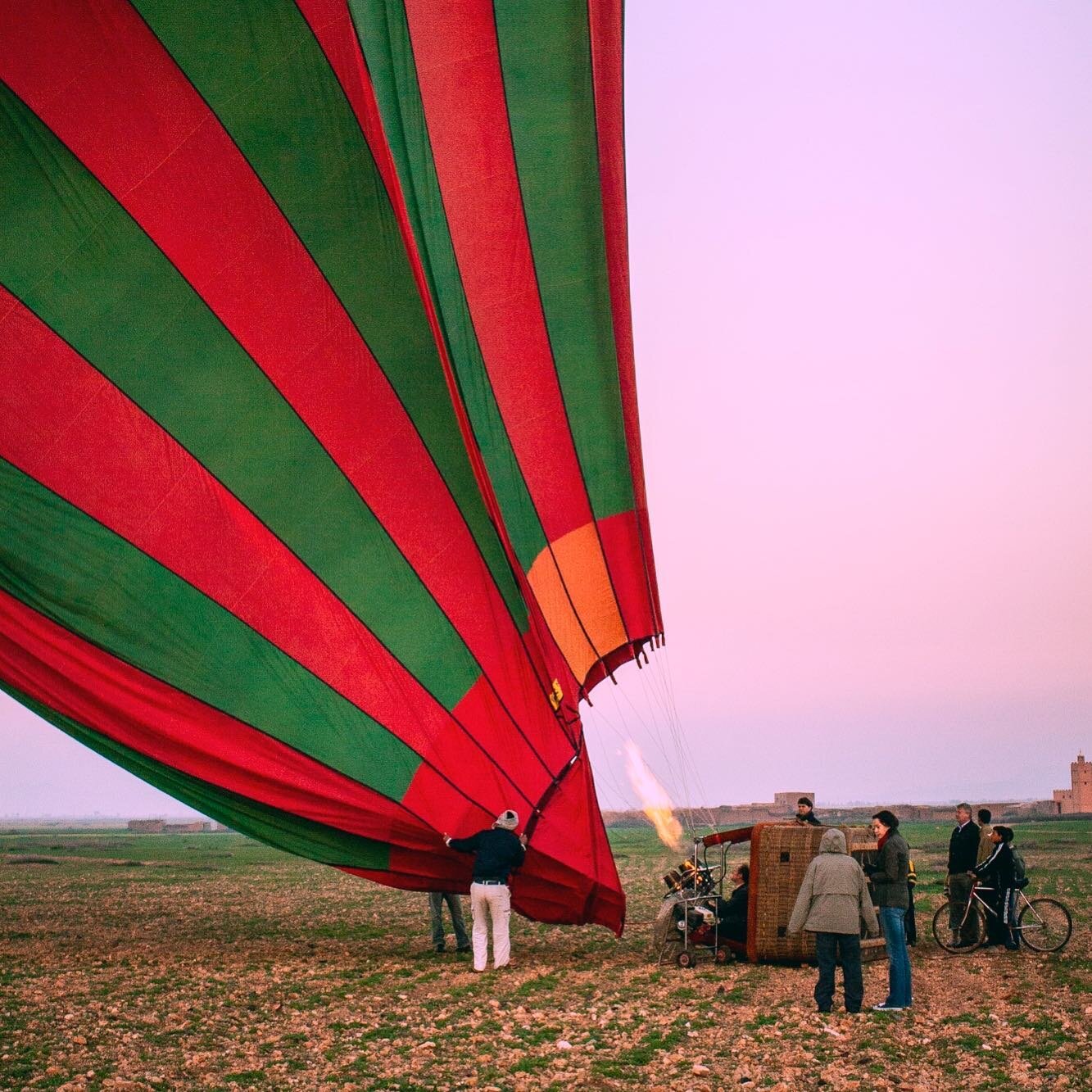 Filling a balloon with hot air in Morocco.⁠⁠
⁠⁠
#hotairballoon #balloom #marocco