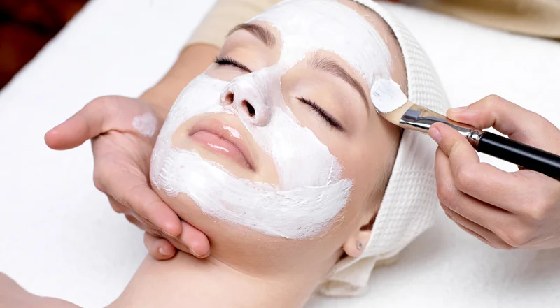 woman getting facial