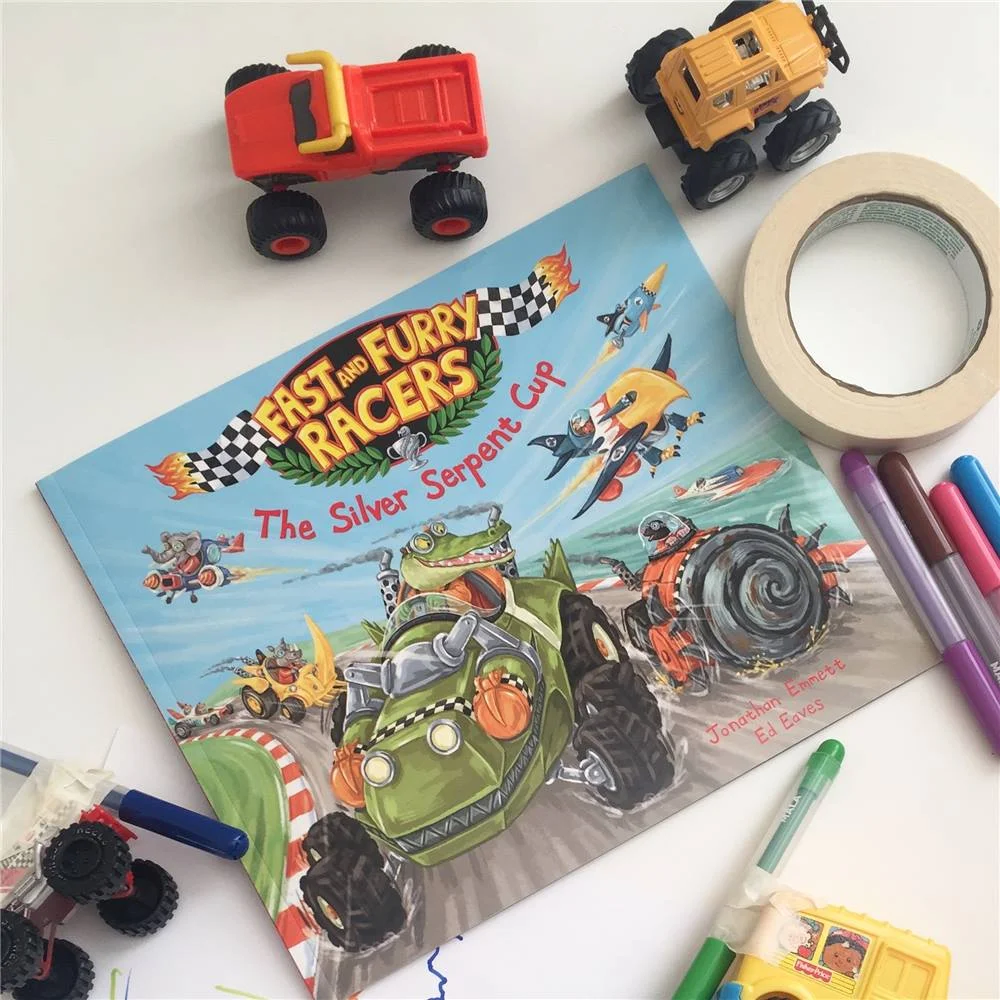 Rev up your engines for the race of all races! The silver serpent cup is ready to rumble... Follow Ella EGG HaRT, Max o'Moley, and their friends as they race to see who gets there first! Tape some markers to the back of some toy cars. Then make art work by driving the cars around with the markers on the back! Have the kids race, draw circles, and other designs. Or get out the hot wheels and decide which character is racing which car. then have your own silver serpent cup! Find The Silver Serpent Cup Here