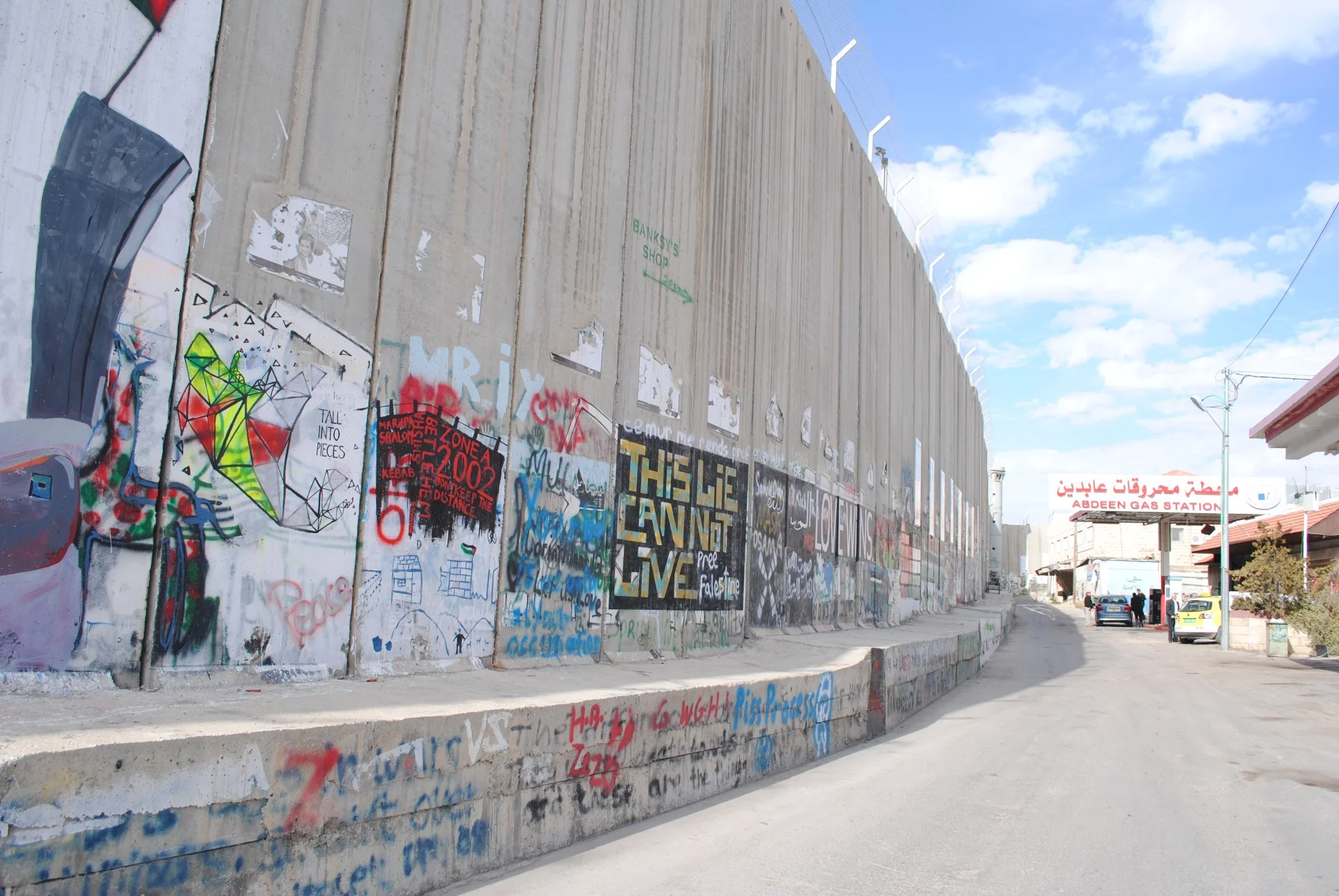 The Palestinian side of the wall in Bethlehem.
