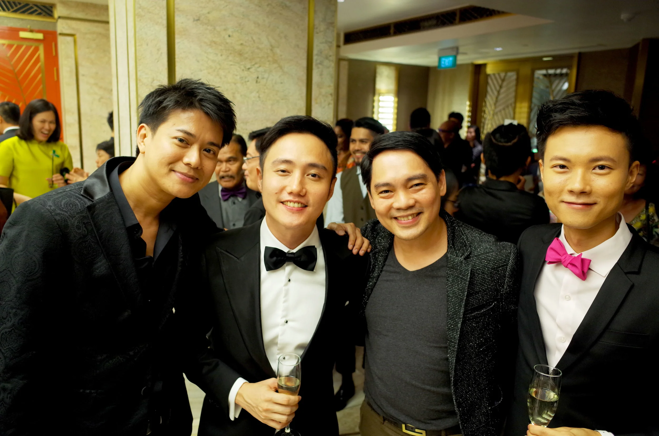 Azman and Chris with director Boo Jun Feng and producer Leon Cheo