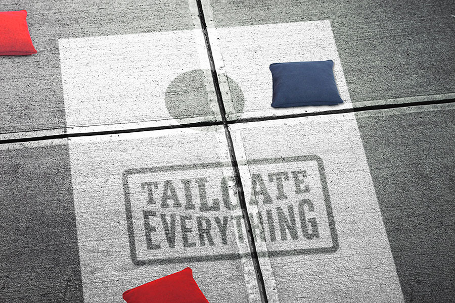  Sidewalk stencil corn hole boards allow you to tailgate while in line at the DMV or that popular night club you've always wanted to go to. 