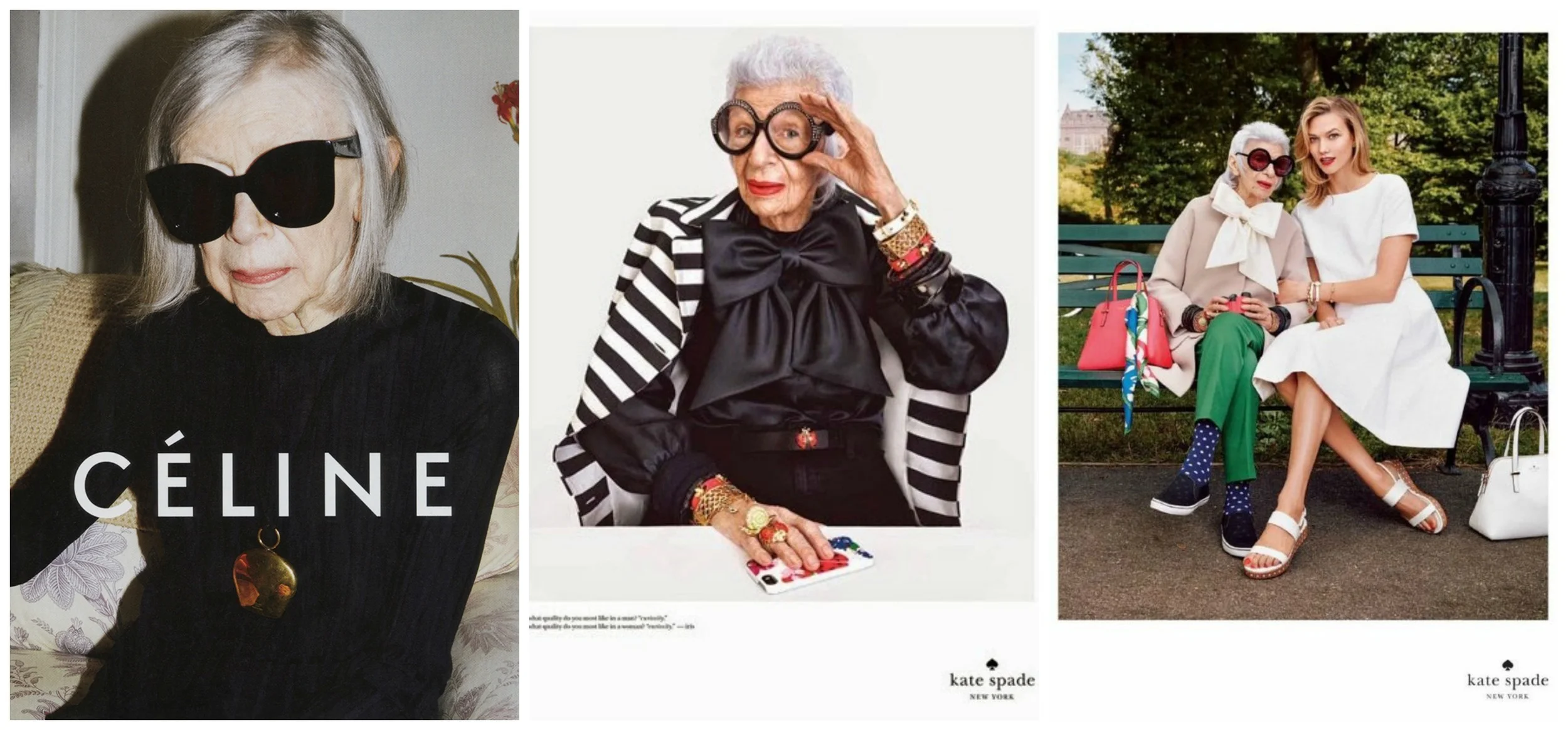 Céline Joan Didion by: Juergen Teller // Kate Spade Iris Apfel by: Emma Summerton 