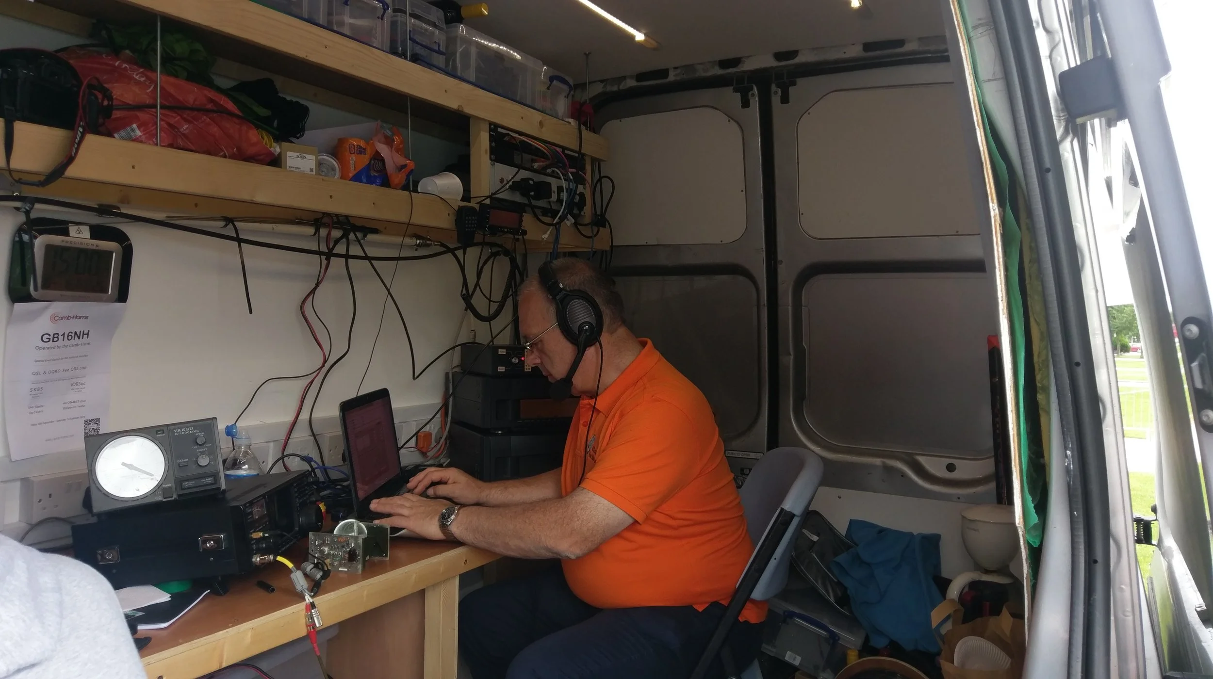 Martin Butler (M1MRB / W9ICQ) works on the Camb-Hams Flossie2 special event station - GB16NH