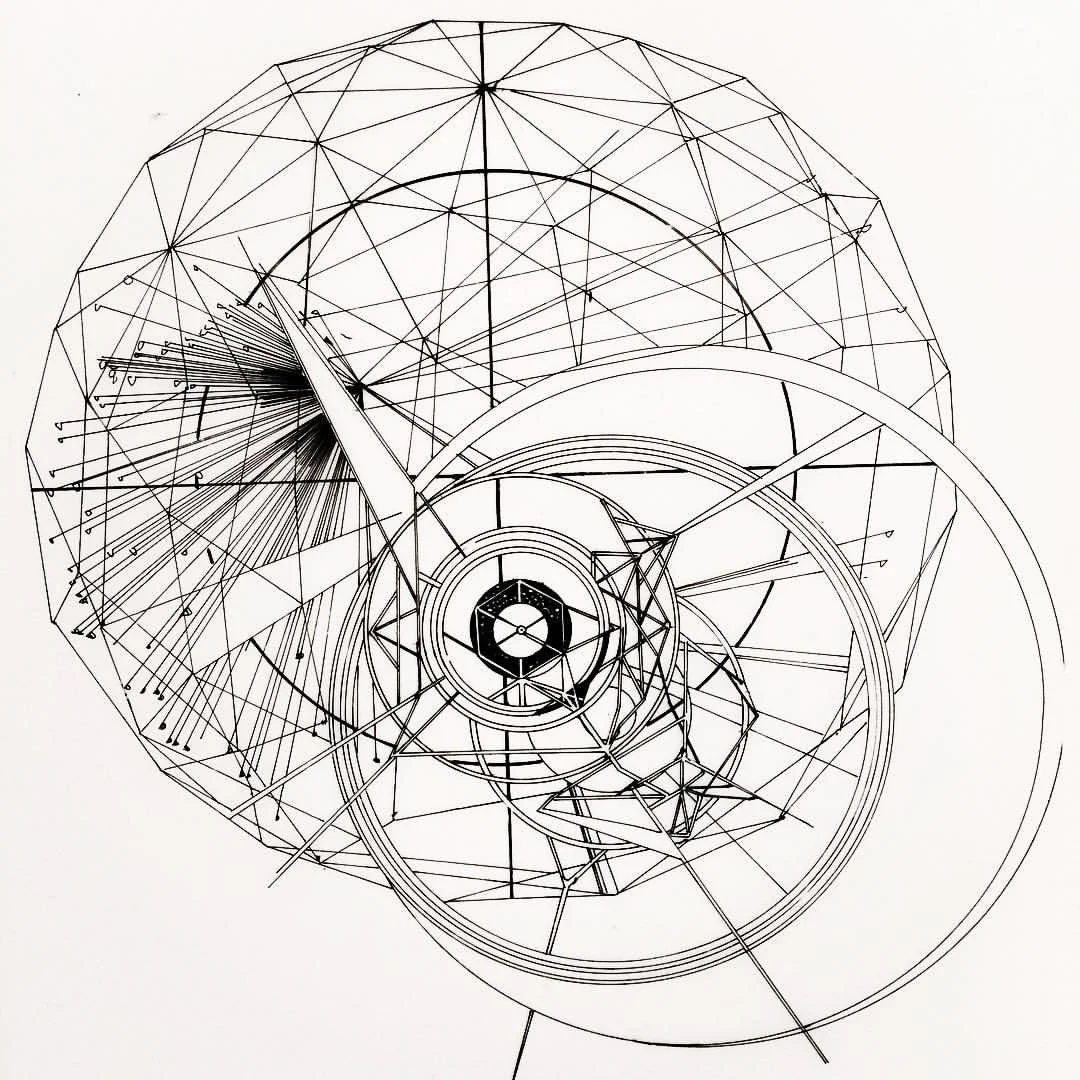 Ink on drafting film