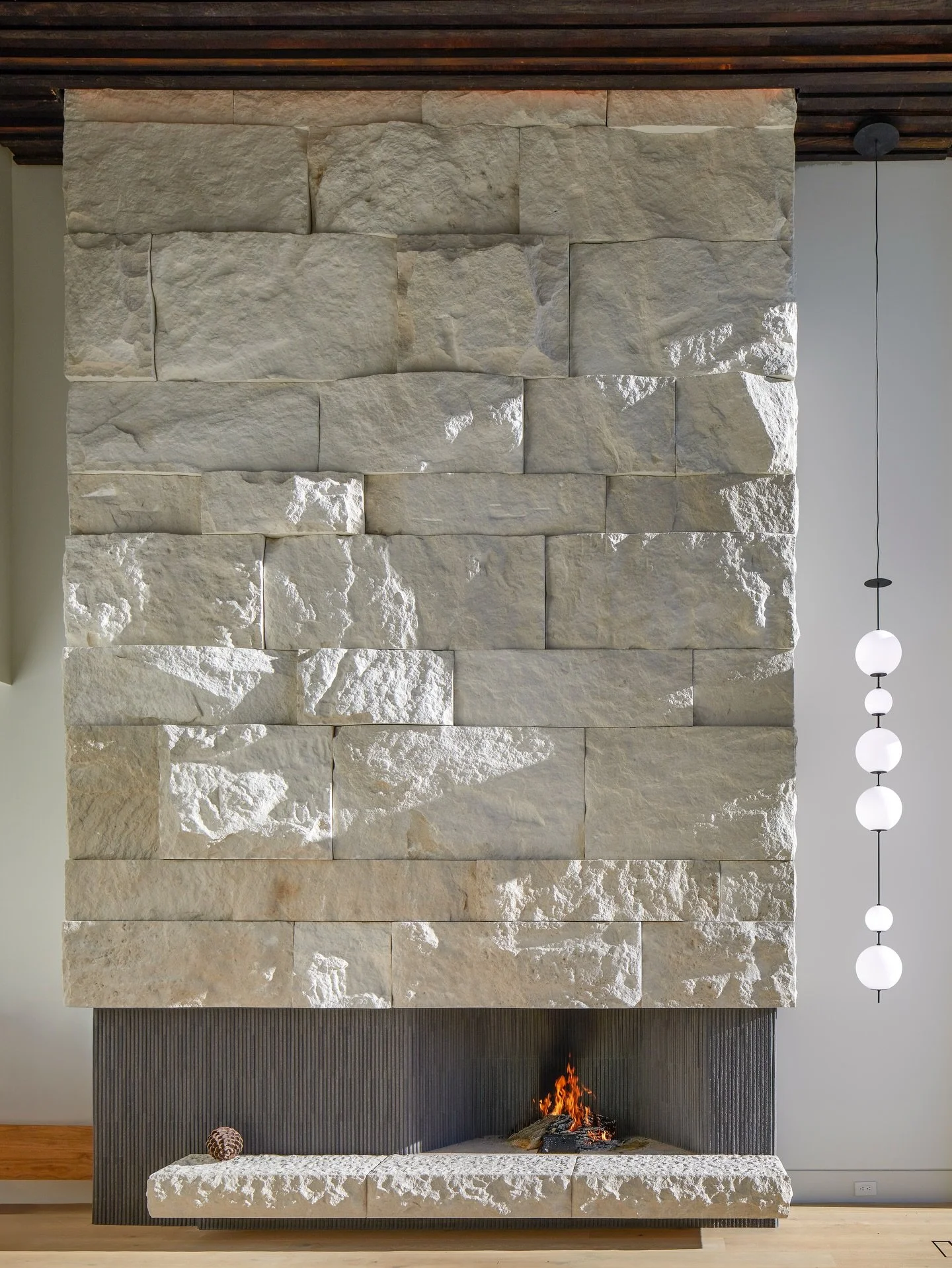 What you don&rsquo;t see is just as important as what you do. 🔥 

Before installation, all 15,000+ lbs of crust-faced Indiana limestone were laid out on the driveway. Planning the composition first ensures balance, intention, and a timeless result f