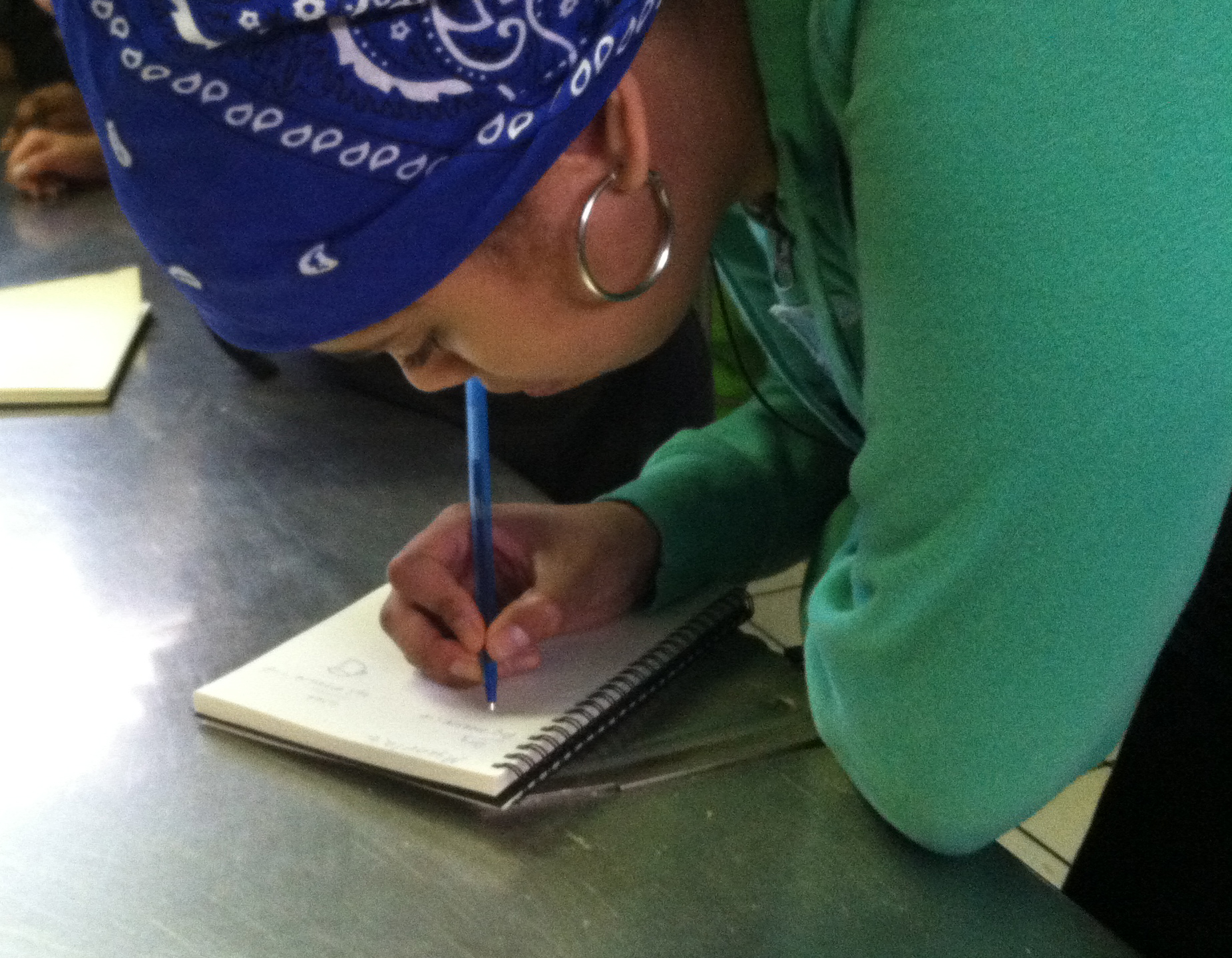 Every week students take time to write down recipes, memories and ideas about what we discuss and make in class.