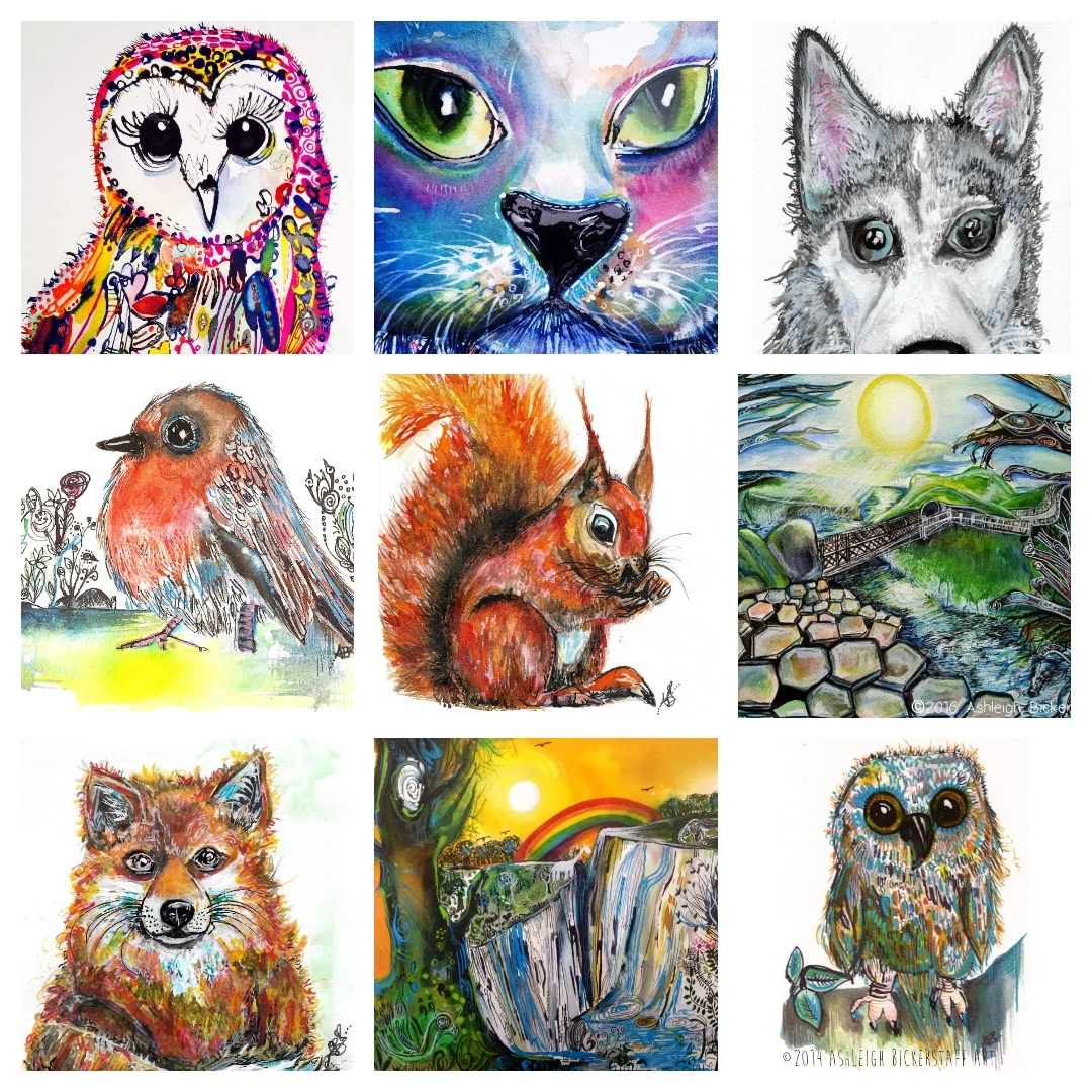 Blank Greeting Cards £2.50 each or 5 for £10 | #ashebickillustrations | © Ashleigh Bickerstaff Art.