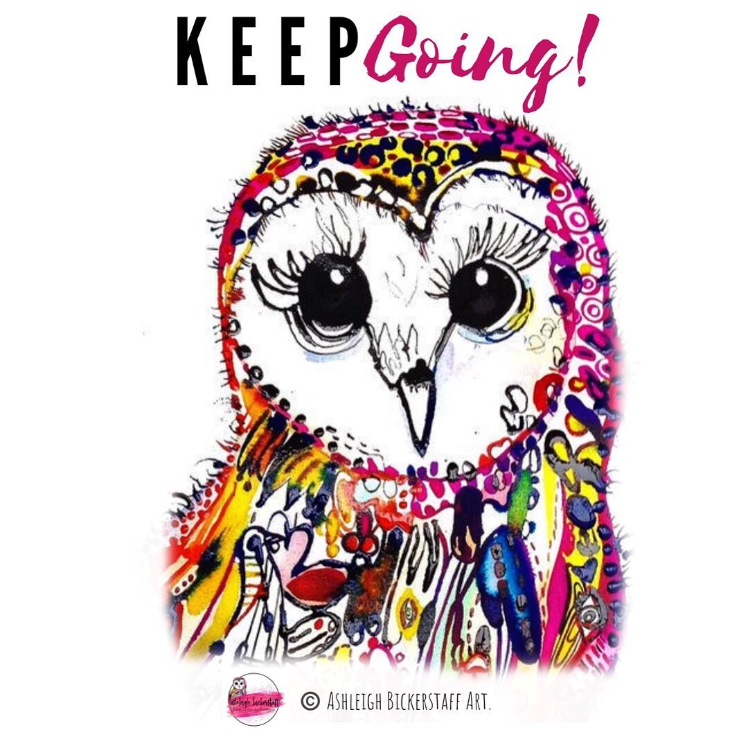 She&rsquo;s a Hoot says: &ldquo;Keep Going!&rdquo; Hope everyone is safe and well! 💕 
.
.
#ashebickillustrations #artist #illustrator #keepgoing💪 #owl #owlsofinstagram #owls #quirkyart #illustration #illustrationartists #illustratorsoninstagram 
&c