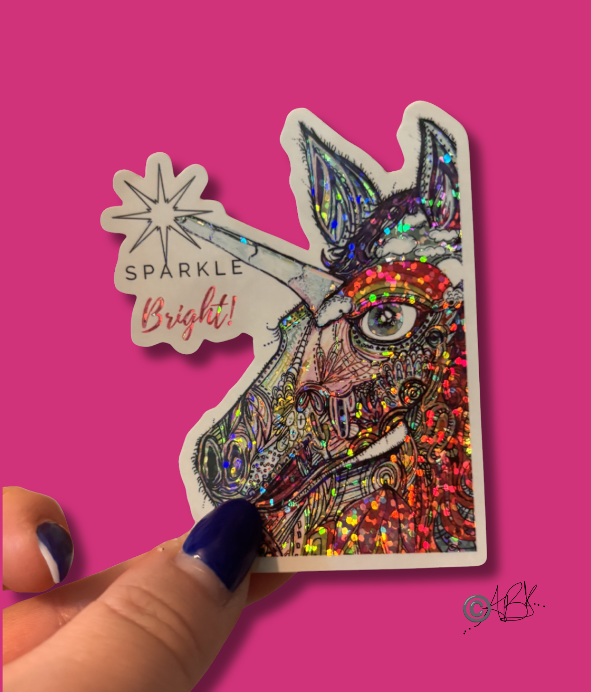 ‘Sparkle Bright!’ - ®️ Unicorn Sticker