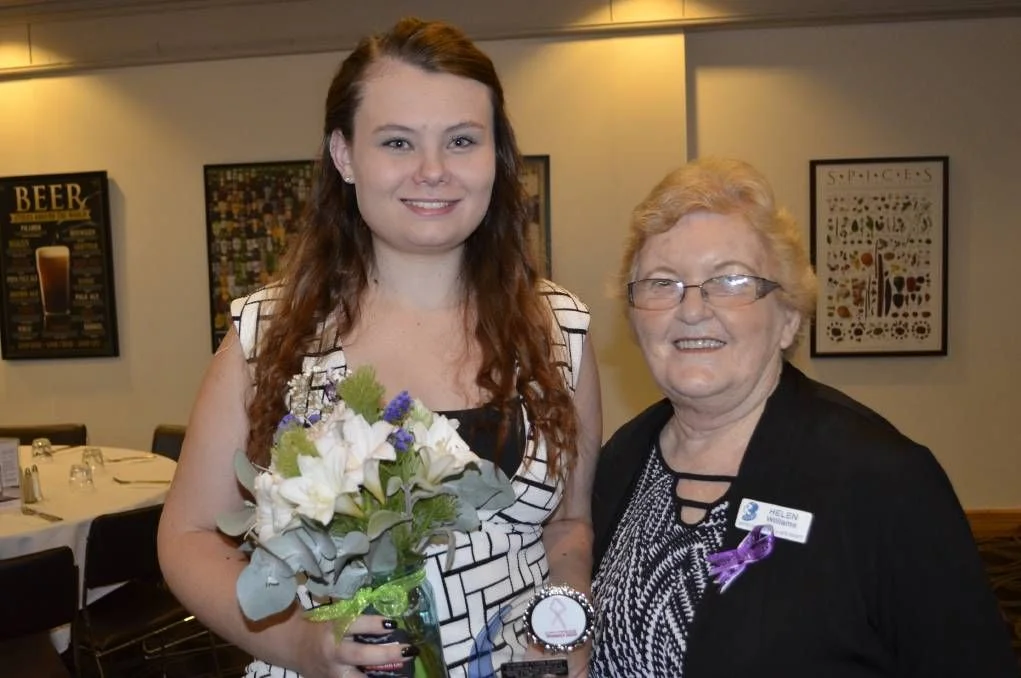 Millie Doherty and Helen Williams attending the awards ceremony.