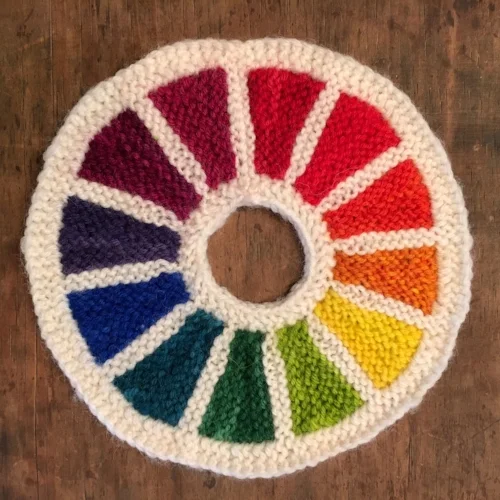 color wheel designed & knit by artist Erica Dirks