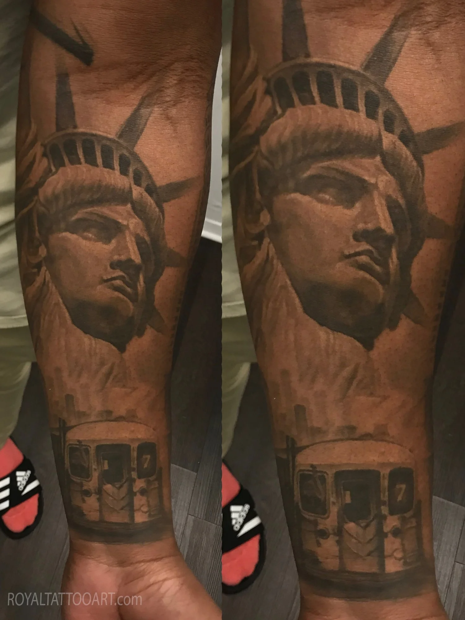 53-statue-of-liberty-nyc-subway-forearm-tattoo-black-and-grey-realism-nyc.jpg