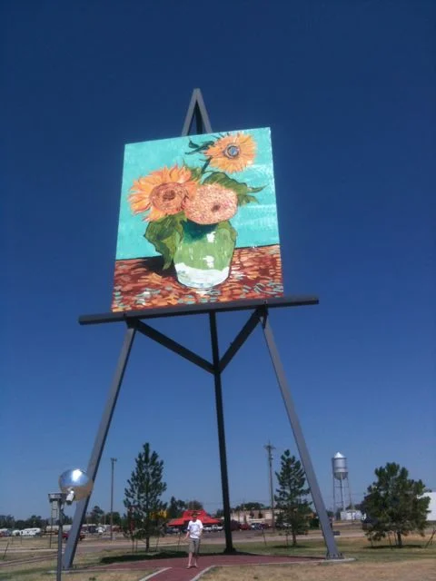 Sam and the World's Largest Easel, Goodland, Kansas