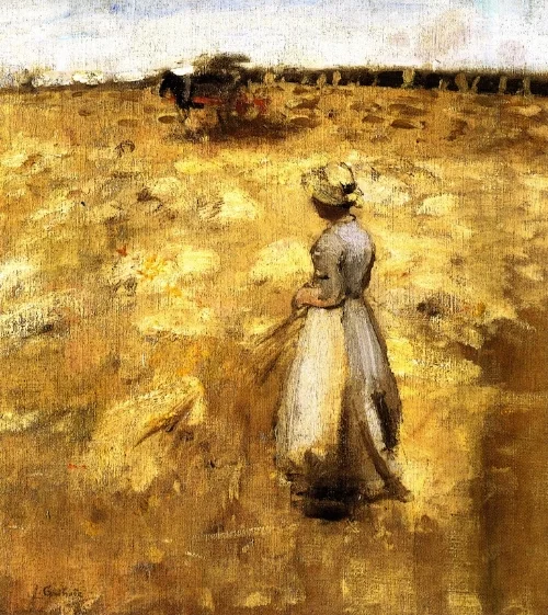 Fieldwork in the Lothians (1883) by Scottish painter James Guthrie (1859-1930)