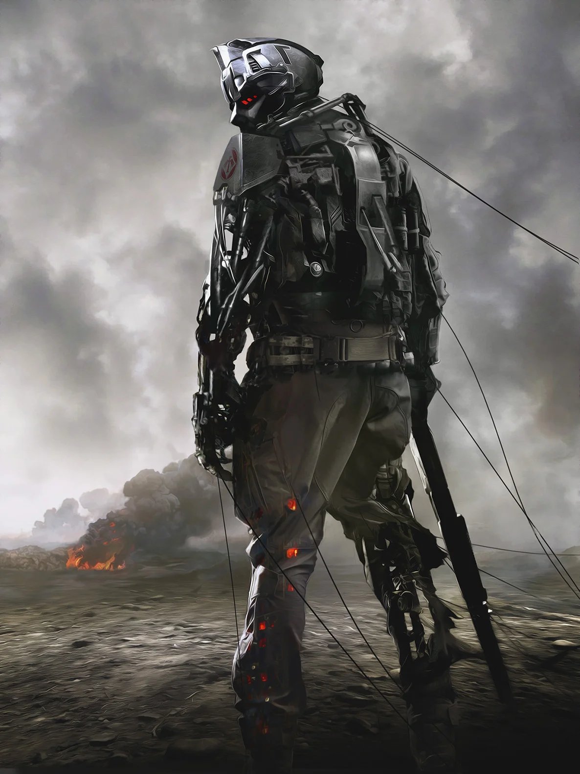 I don't know what's up with this super-cool art by Mike Bryan, but it's super-cool and I wish it were on the cover of the book I got my hands on. Imagine facing this thing on the battlefield or anywhere, it'd be terrifying. Read a little bit about it here .