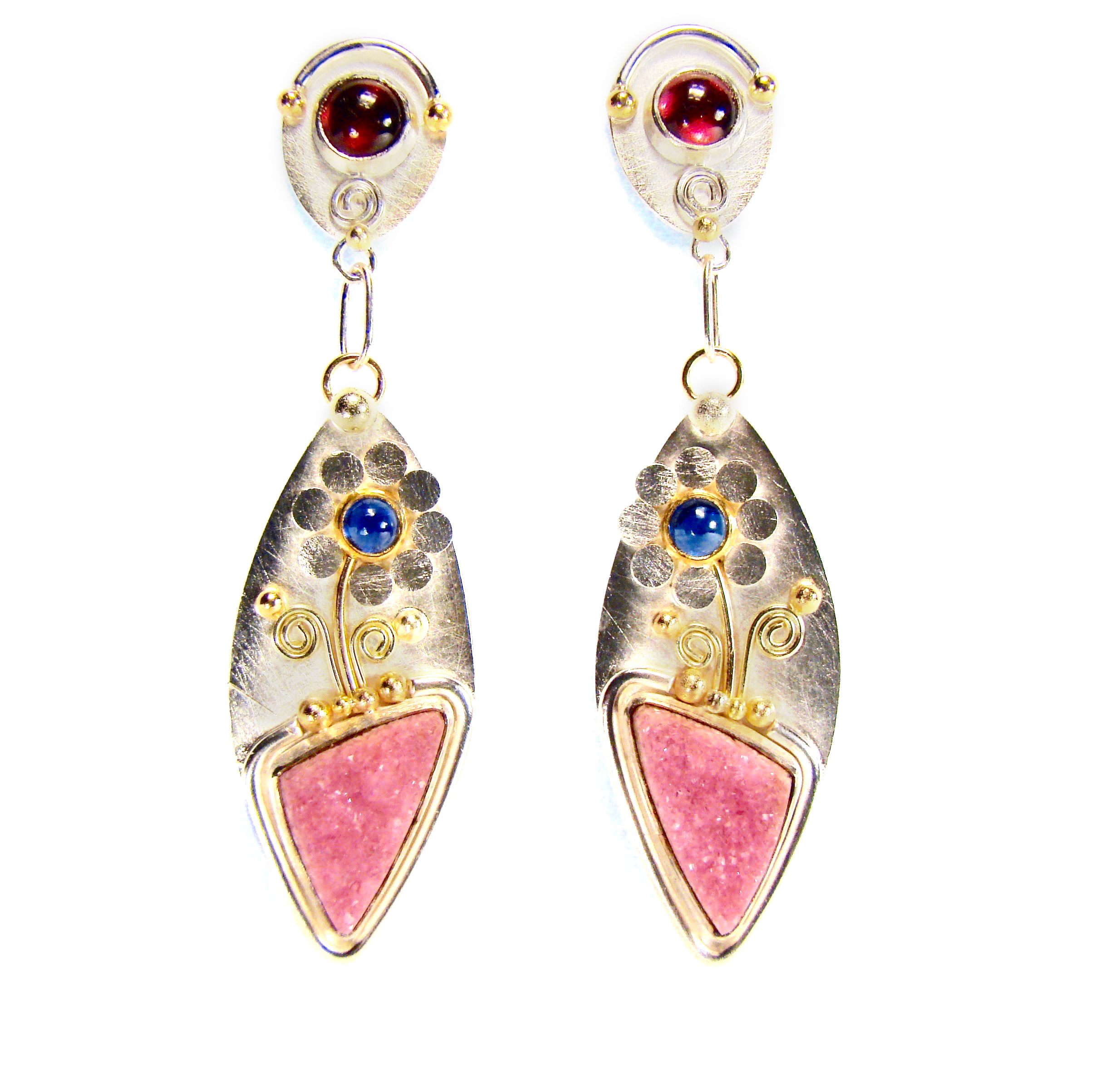 Pink Druze Earrings #791.jpg