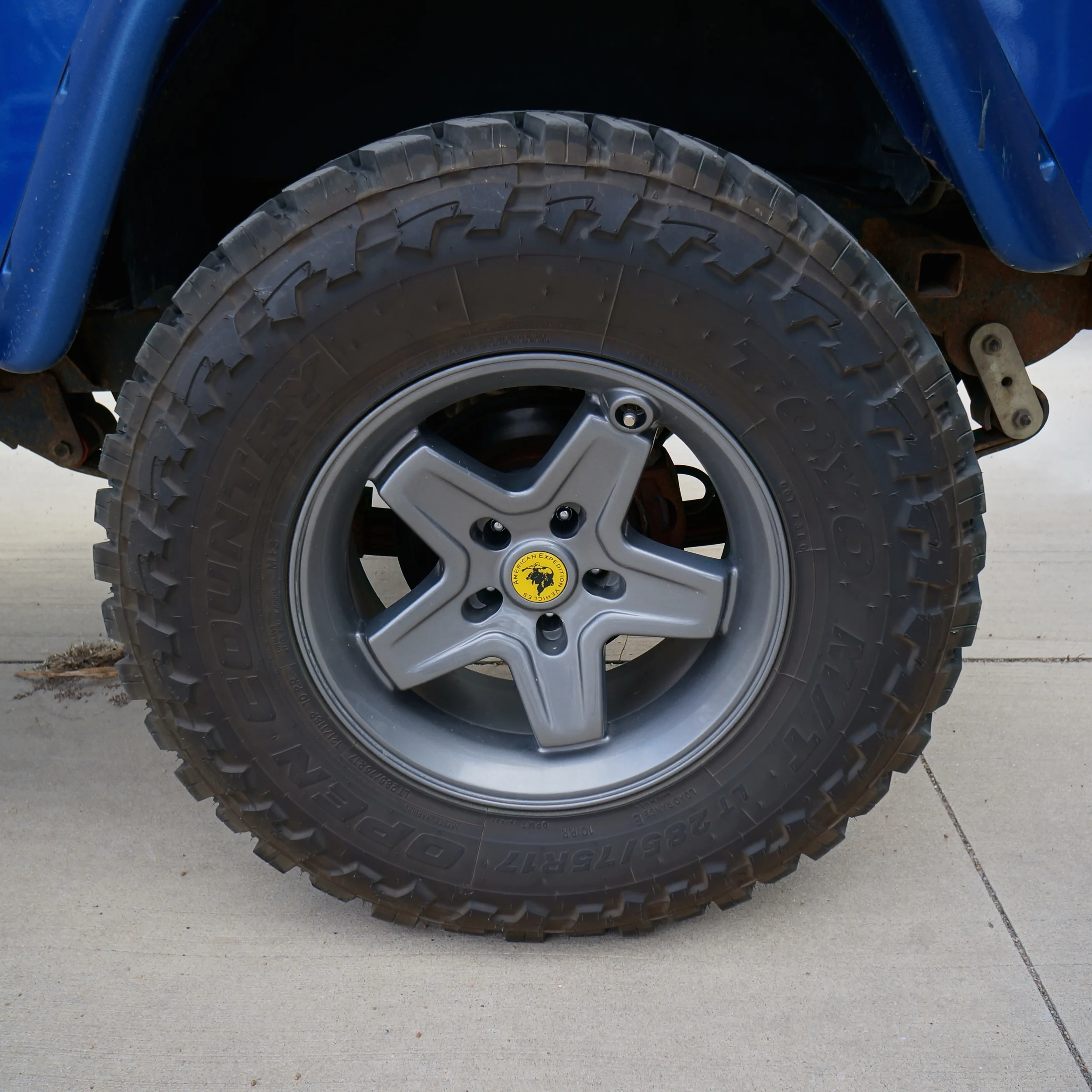 AEV Pintler and Toyo tires on tow Jeep